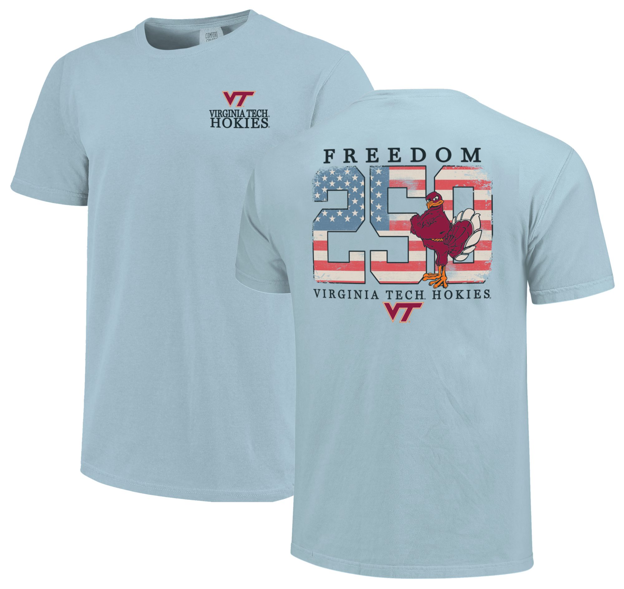 Image One Men's Virginia Tech Hokies Chambray Mascot 250 T-Shirt