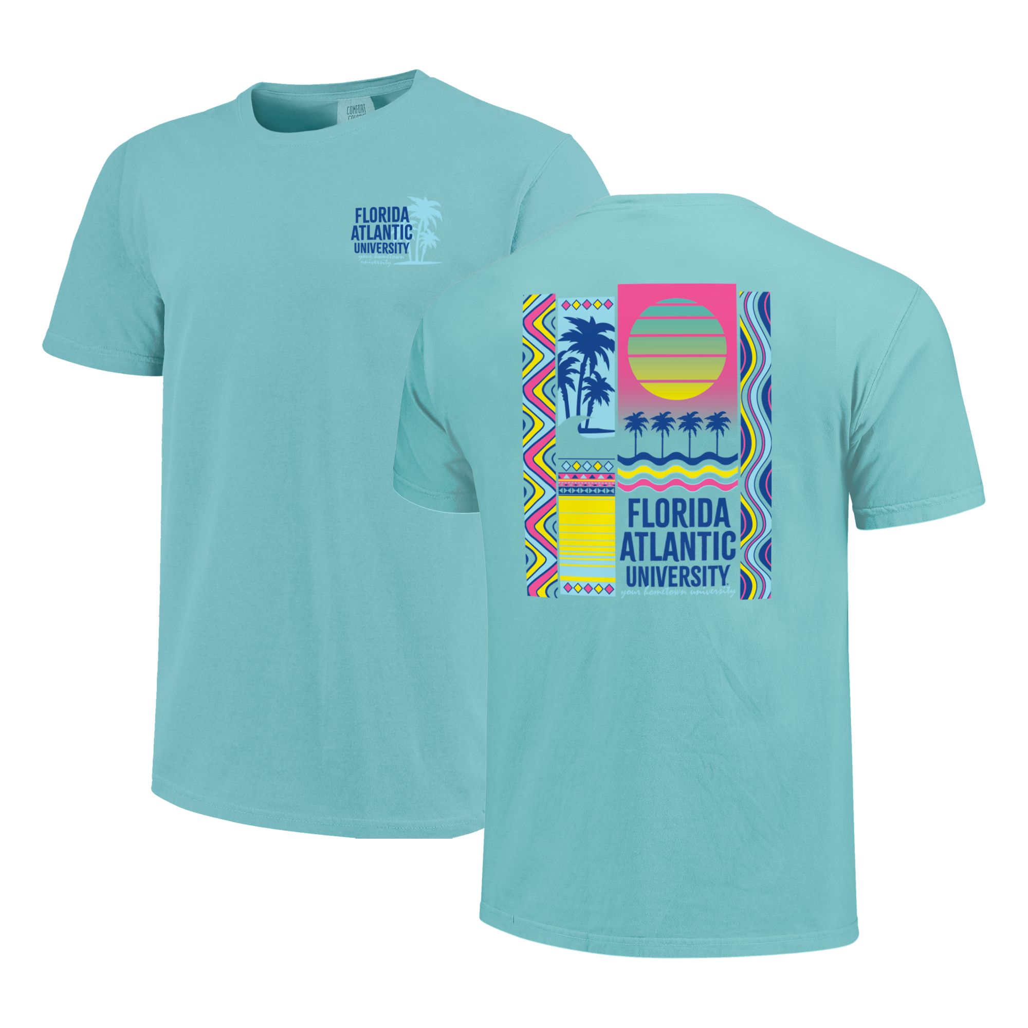 Image One Men's Florida Atlantic Owls Mint Funk Striped T-Shirt