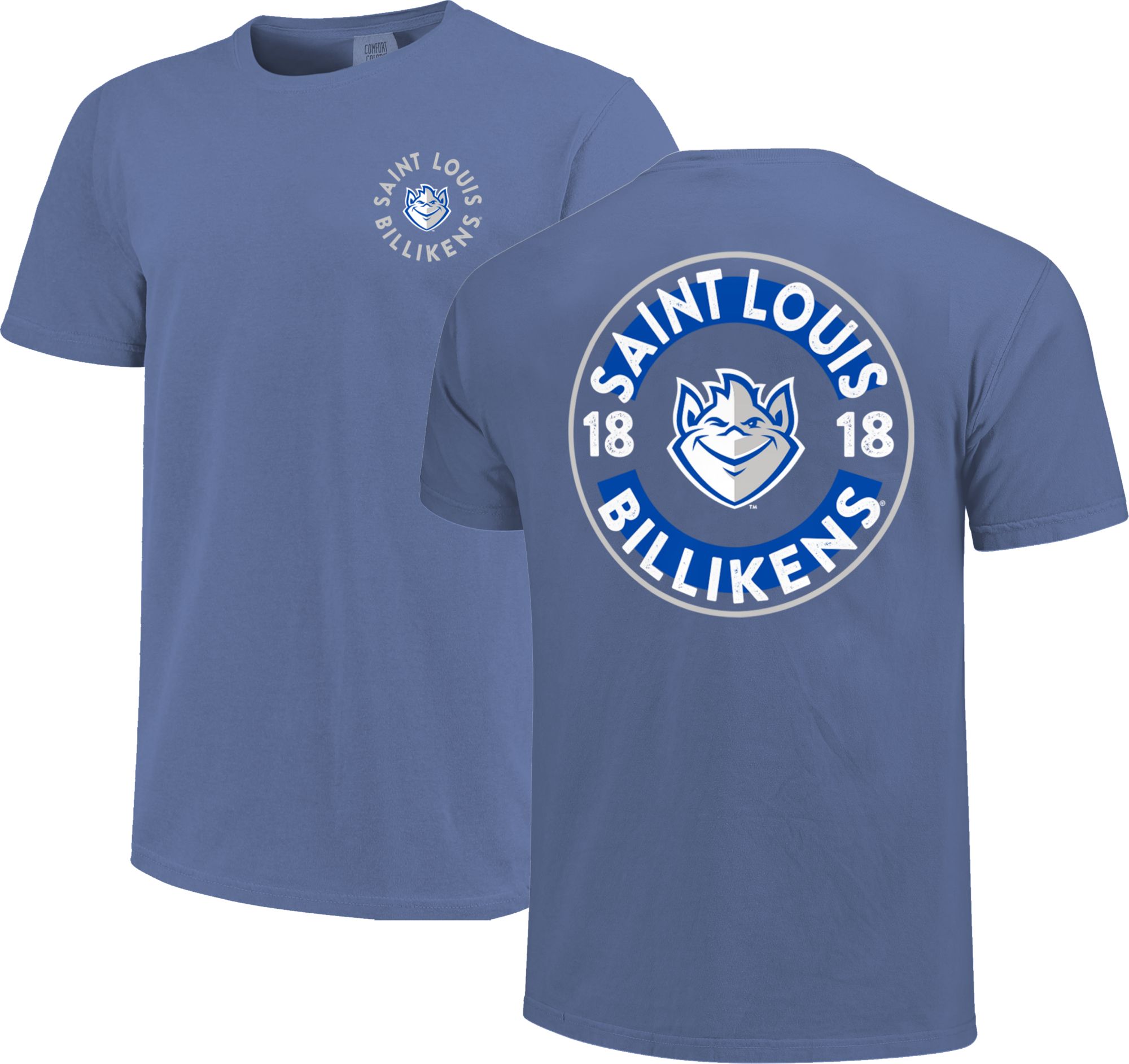 Image One Men's Saint Louis Billikens Blue Mascot Circle T-Shirt