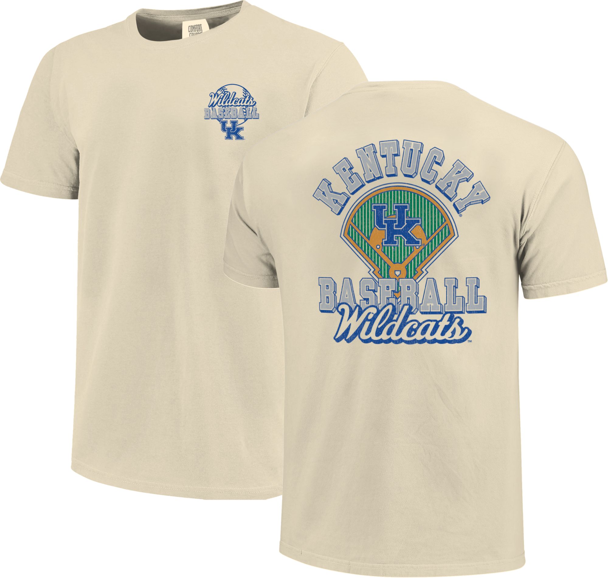 Image One Men's Kentucky Wildcats Ivory Baseball Field Block T-Shirt