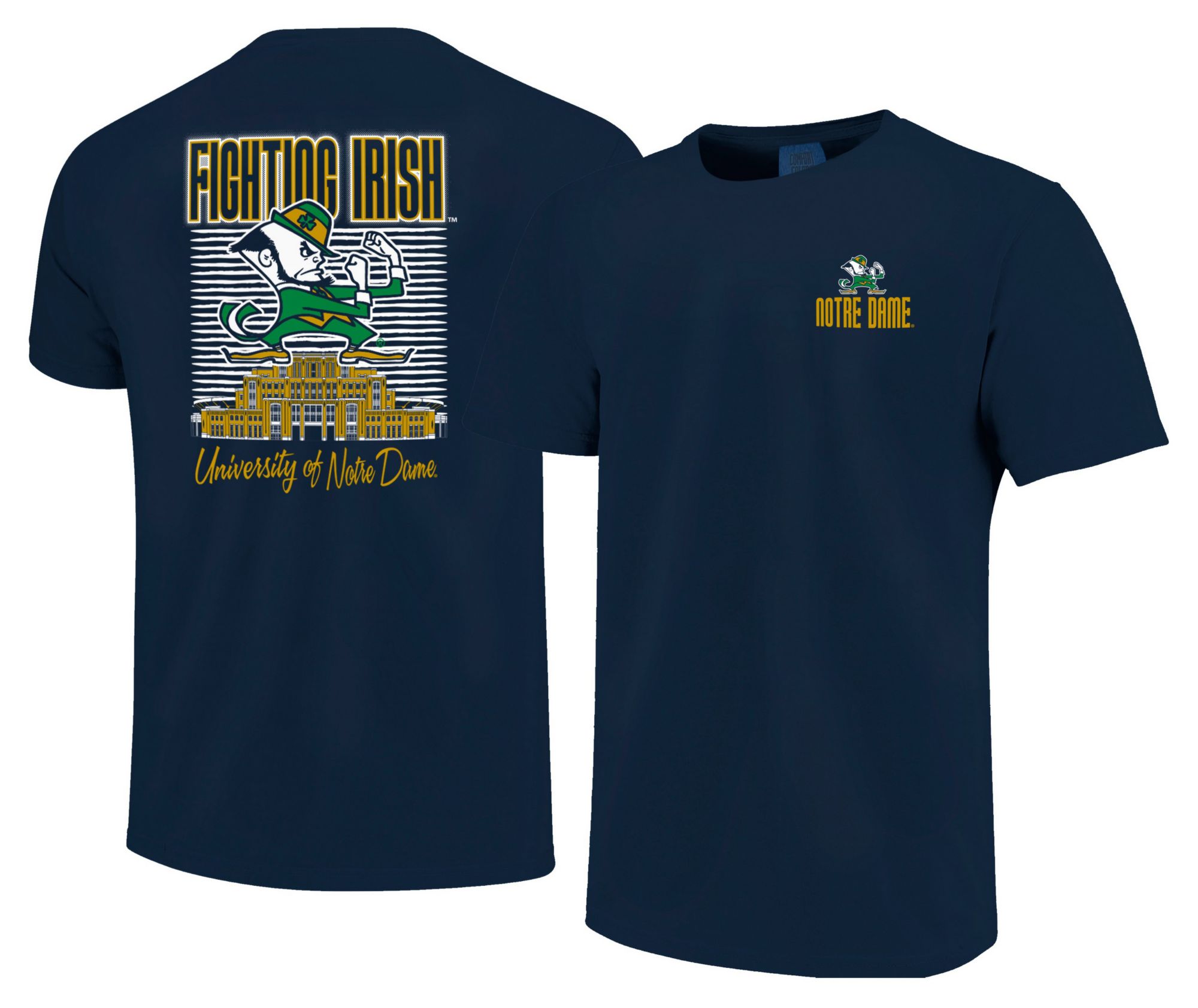 Image One Men's Notre Dame Fighting Irish True Navy Drop Shadow T-Shirt
