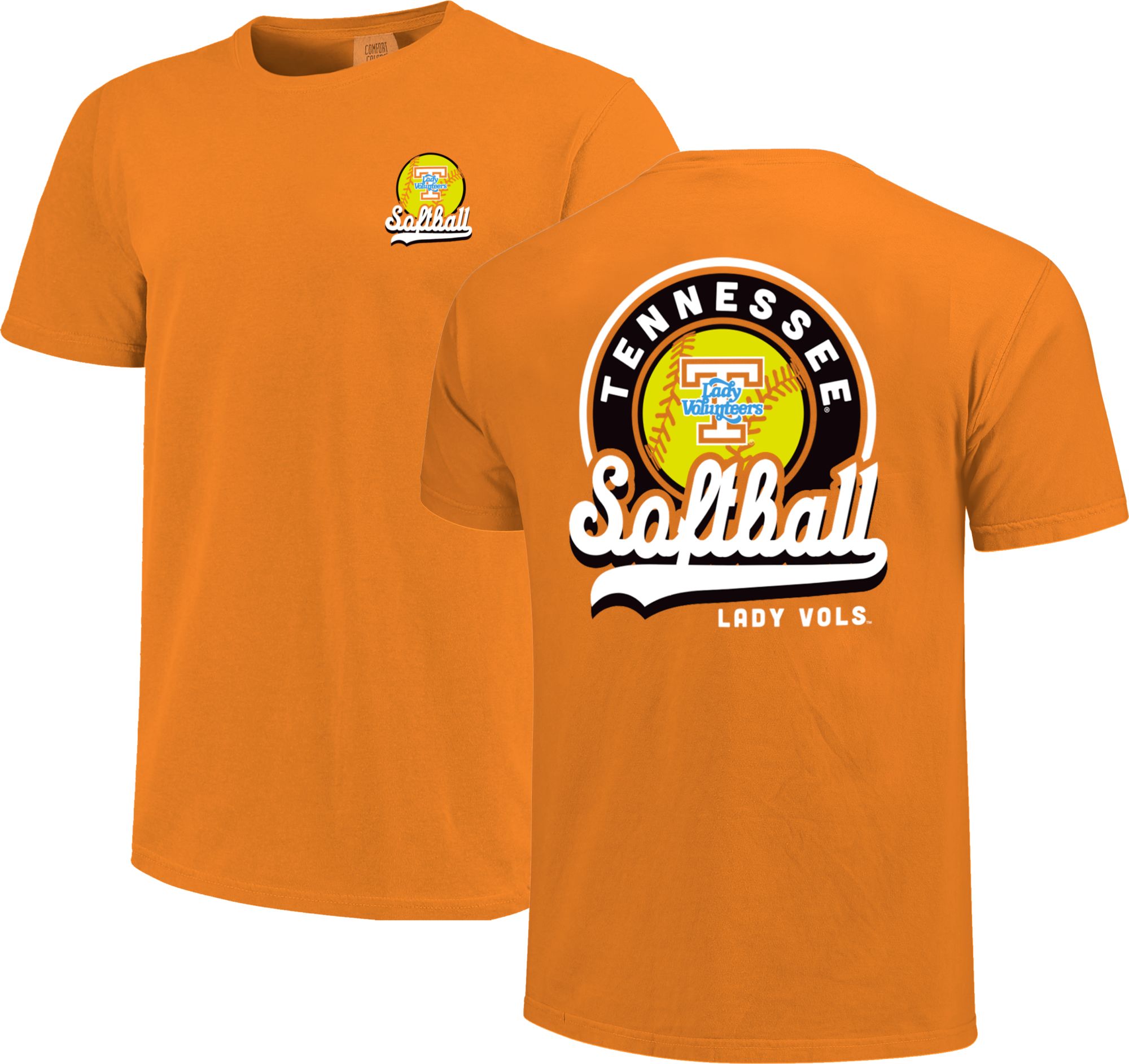 Image One Men's Tennessee Volunteers Bright Orange Script Softball T-Shirt