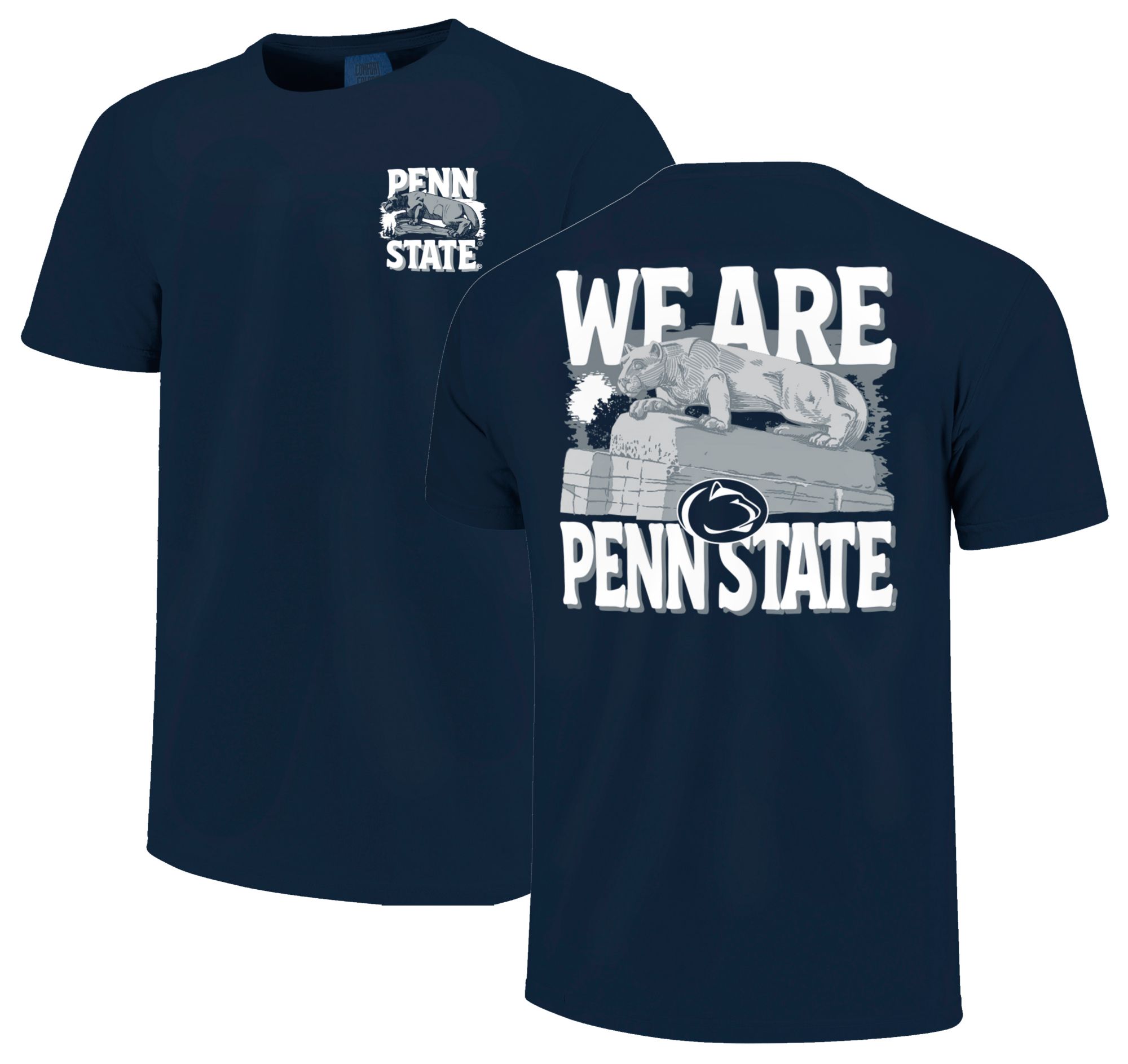 Image One Men's Penn State Nittany Lions Navy Statue Tree Sunset T-Shirt