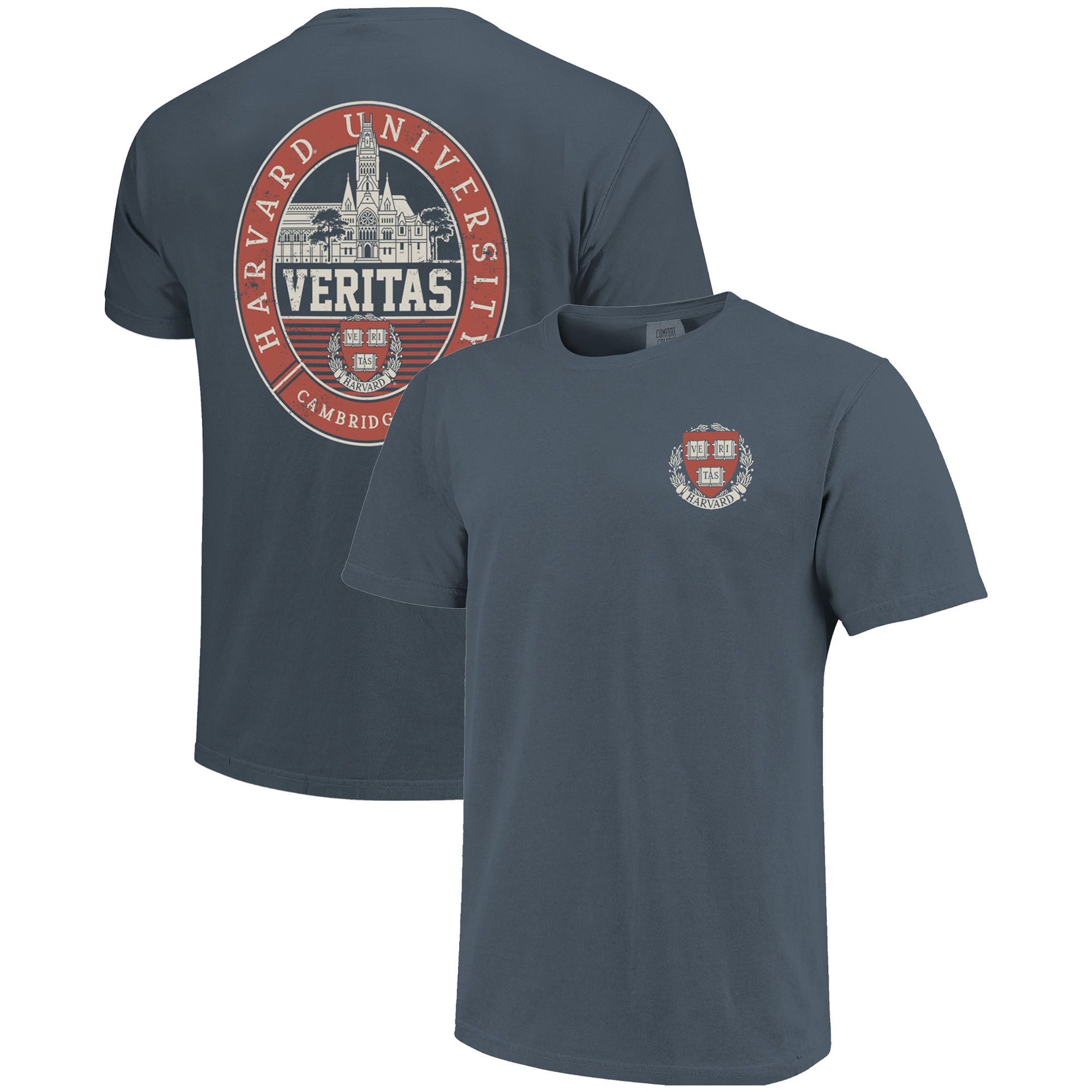 Image One Men's Harvard Crimson Navy Bulding T-Shirt