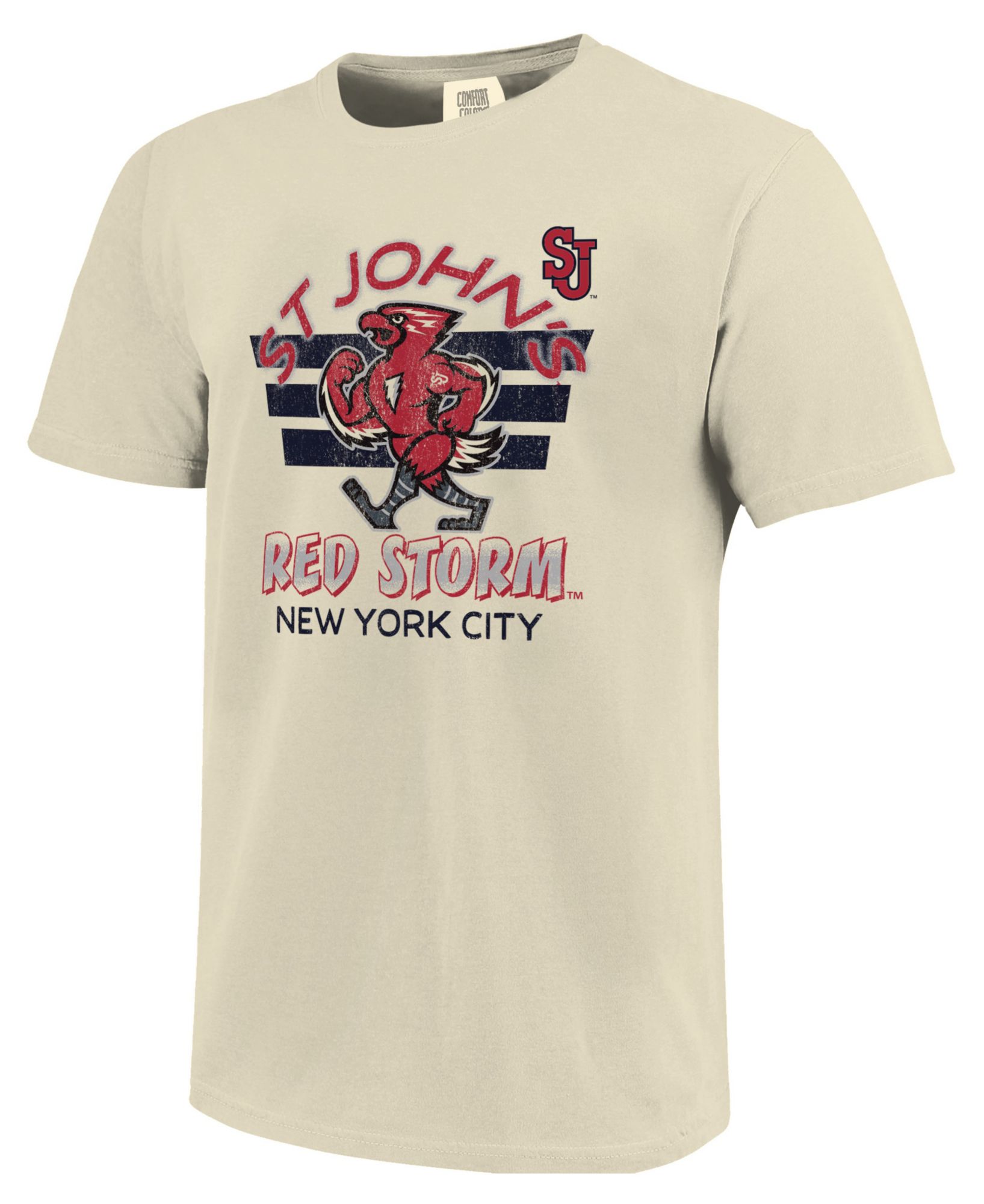Image One Men's St. John's Red Storm Maroon Triple Stripe Overlay T-Shirt