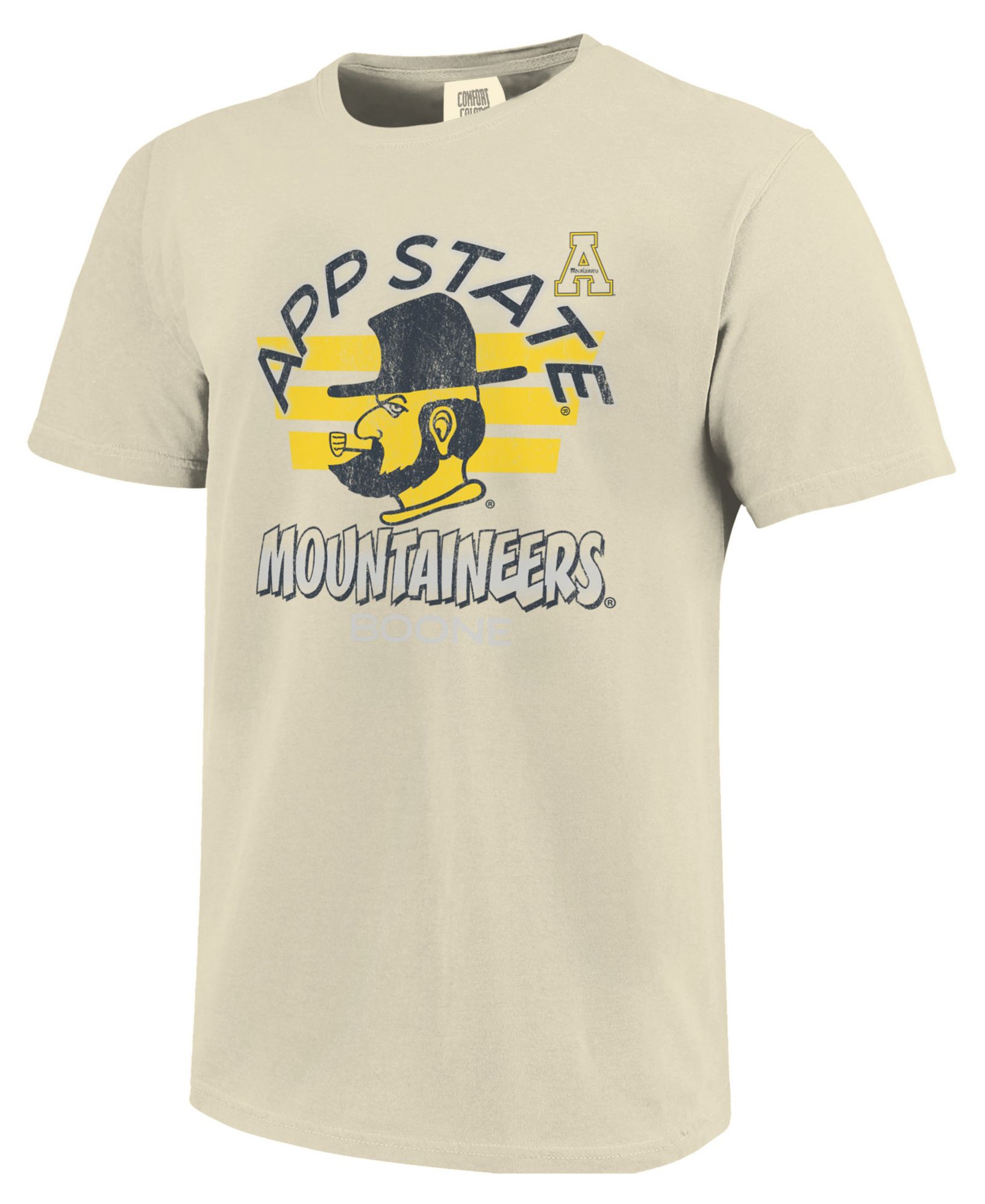 Image One Men's Appalachian State Mountaineers Triple Stripe Overlay T-Shirt