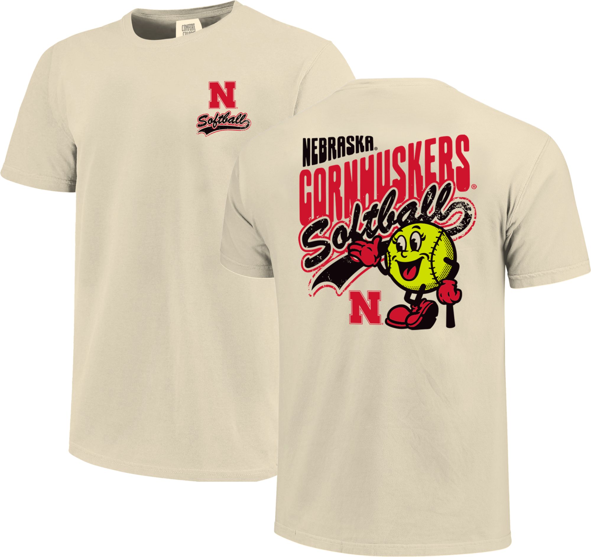 Image One Men's Nebraska Cornhuskers Ivory Retro Vibe T-Shirt