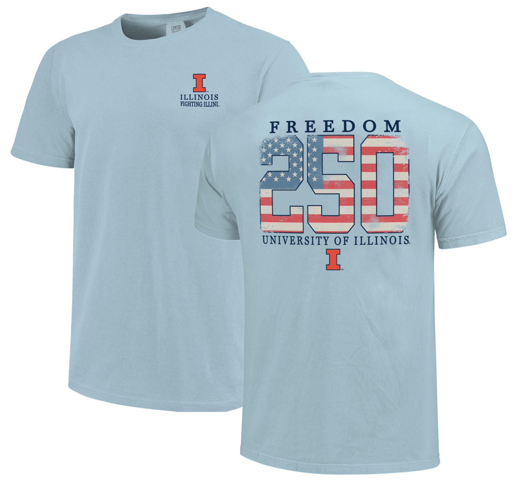Image One Men's Illinois Fighting Illini Chambray Mascot 250 T-Shirt