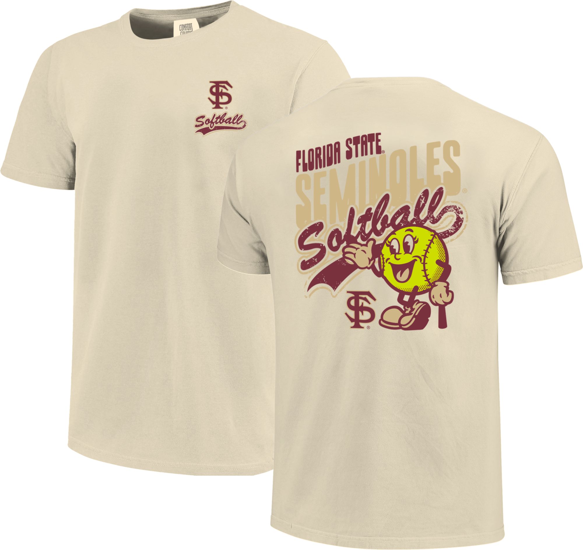 Image One Men's Florida State Seminoles Ivory Retro Vibe T-Shirt