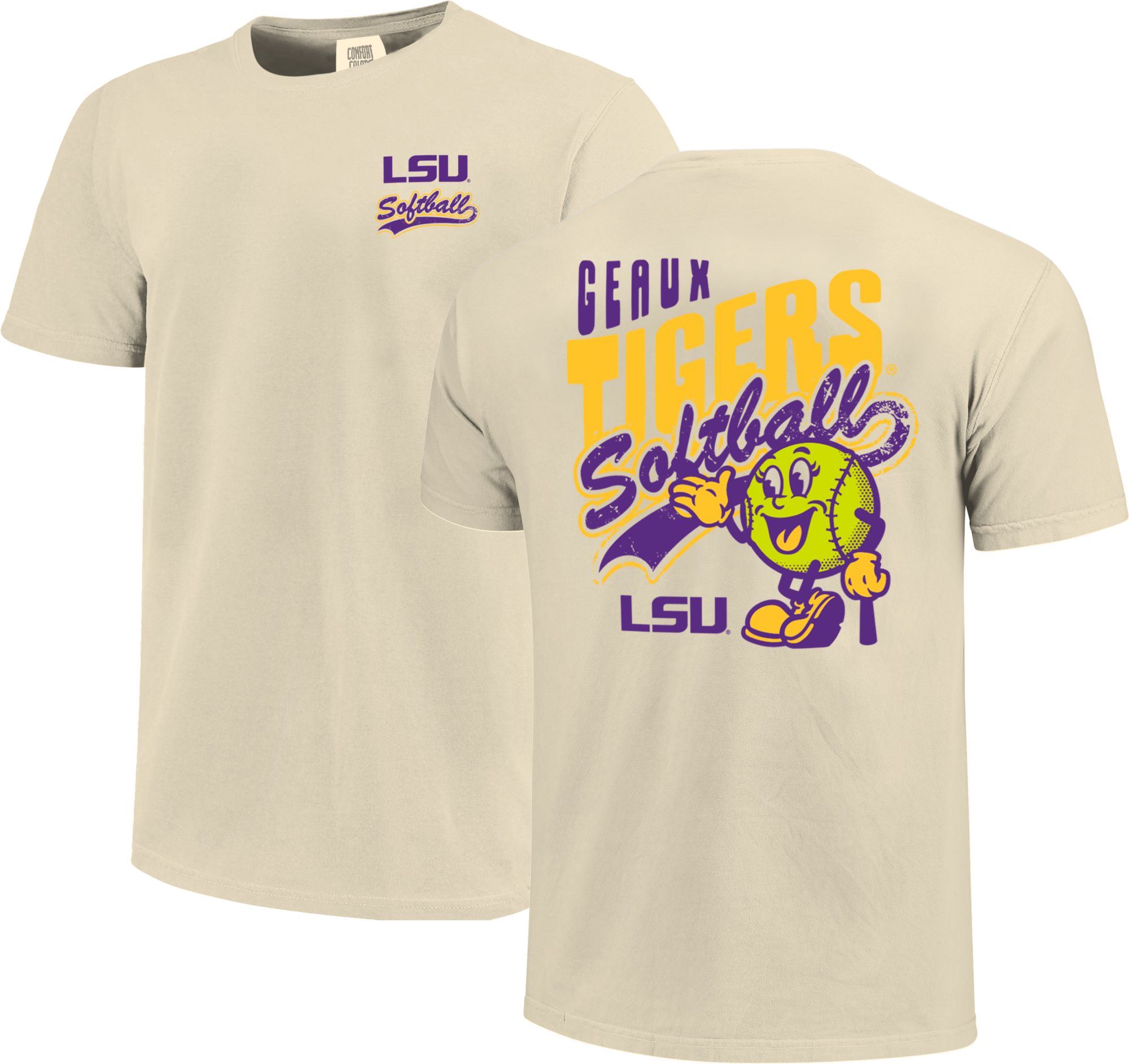 Image One Men's LSU Tigers Ivory Retro Vibe T-Shirt