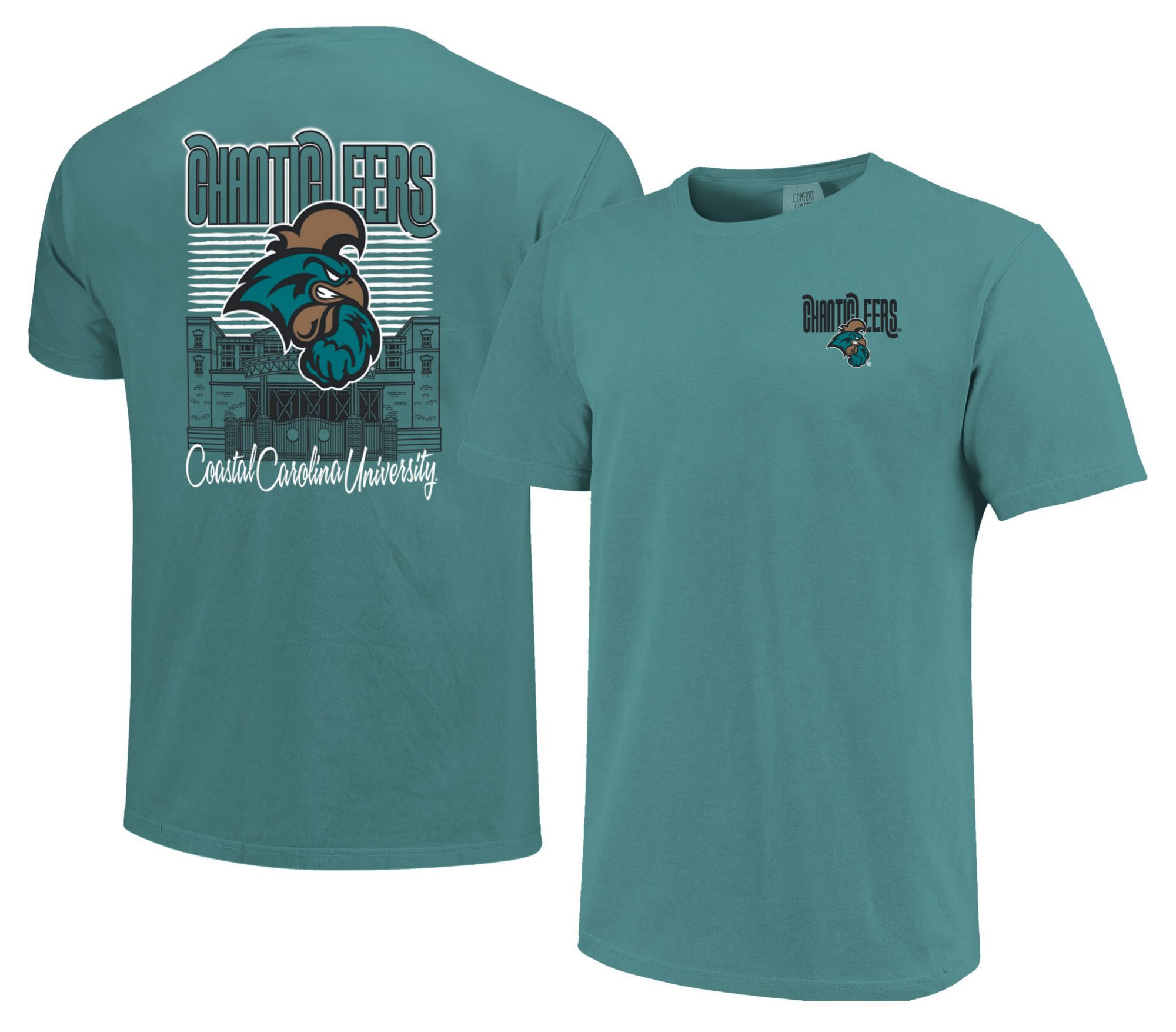 Image One Men's Coastal Carolina Chanticleers Seafoam Drop Shadow T-Shirt