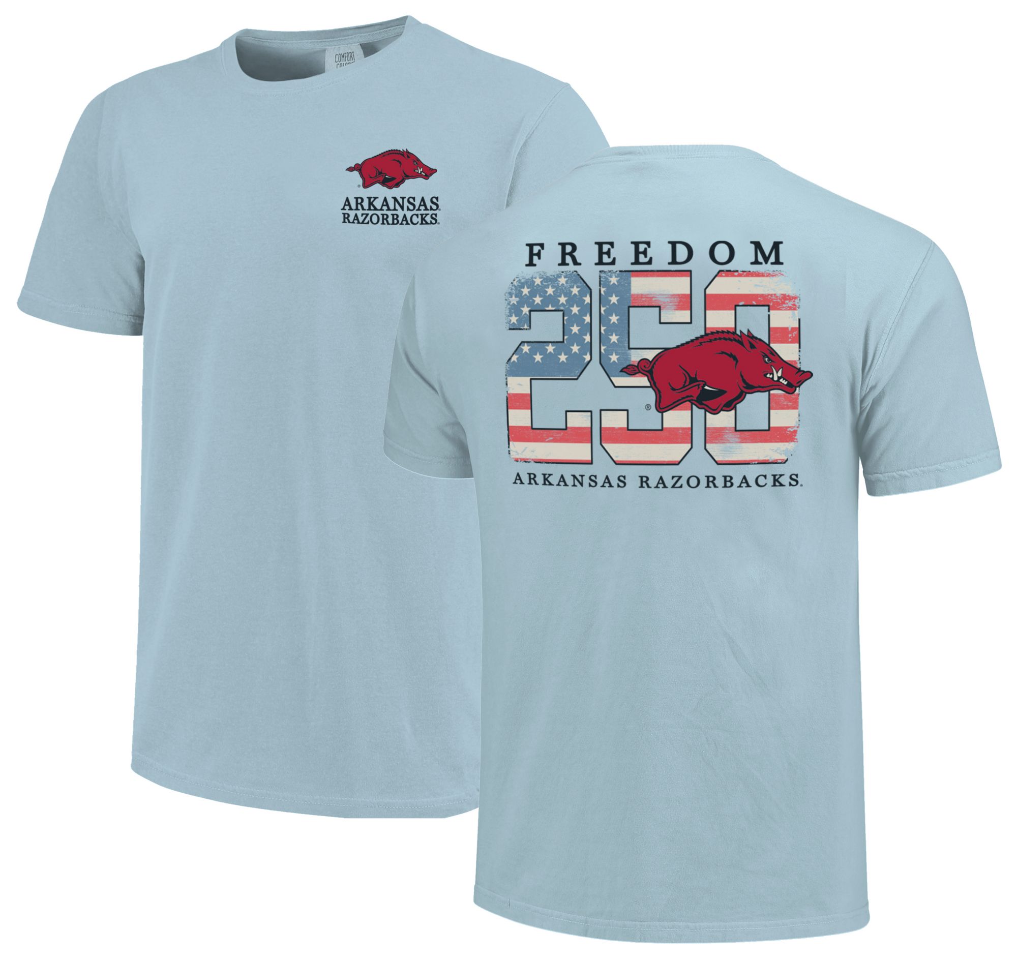 Image One Men's Arkansas Razorbacks Chambray Mascot 250 T-Shirt