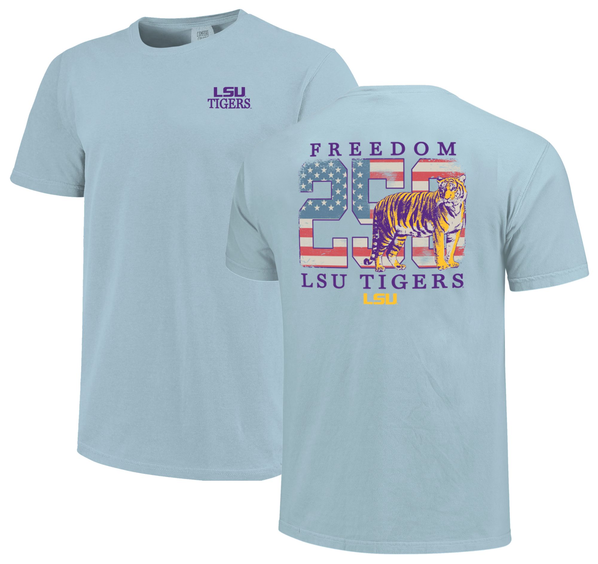 Image One Men's LSU Tigers Chambray Mascot 250 T-Shirt