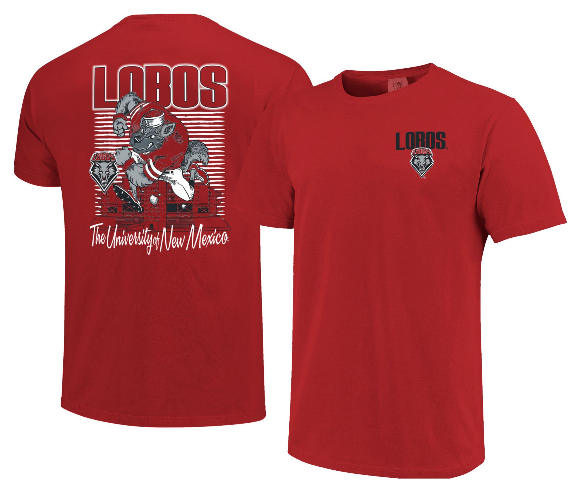 Image One Men's New Mexico Lobos Red Drop Shadow T-Shirt