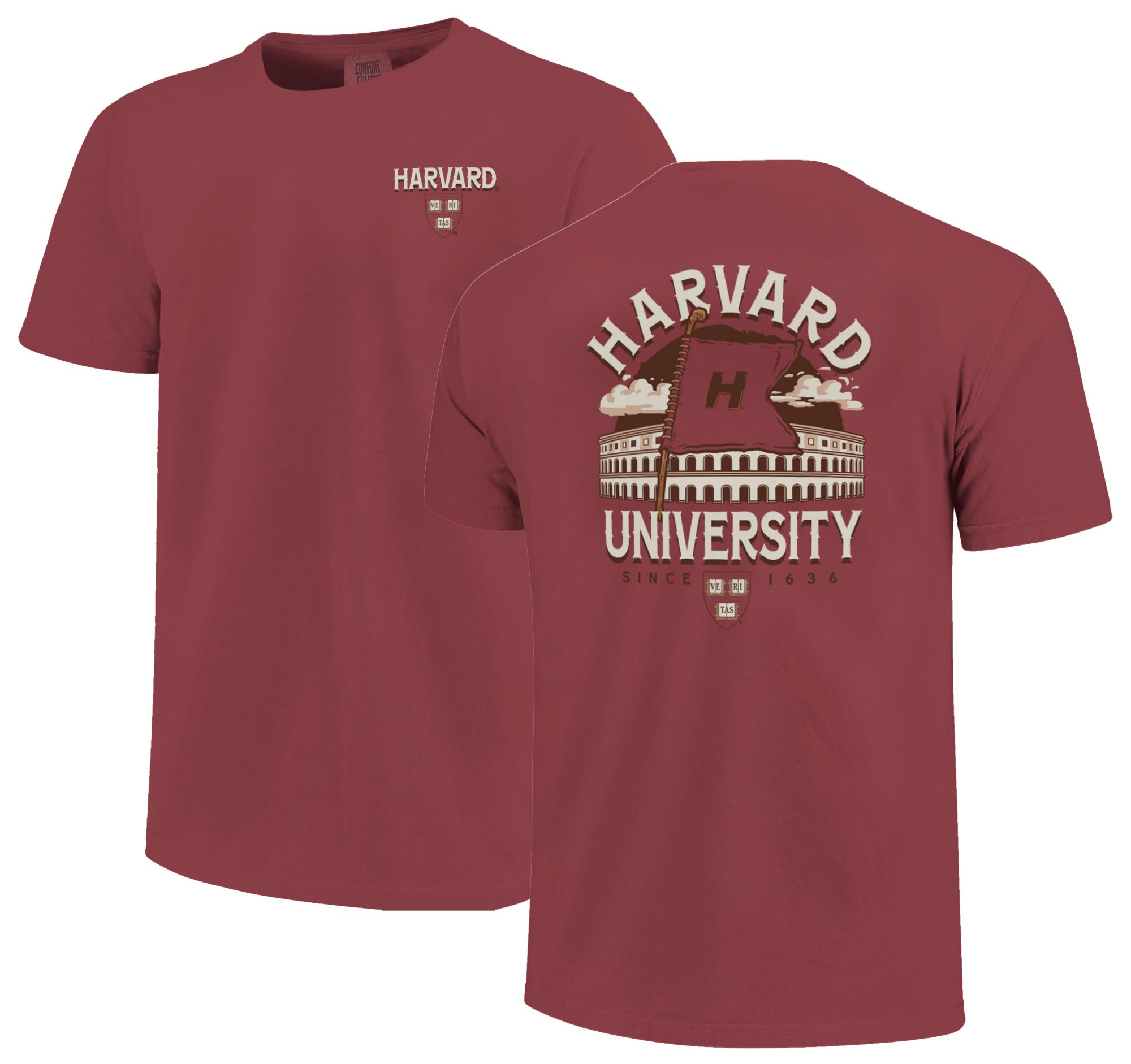 Image One Men's Harvard Crimson Red Flag T-Shirt