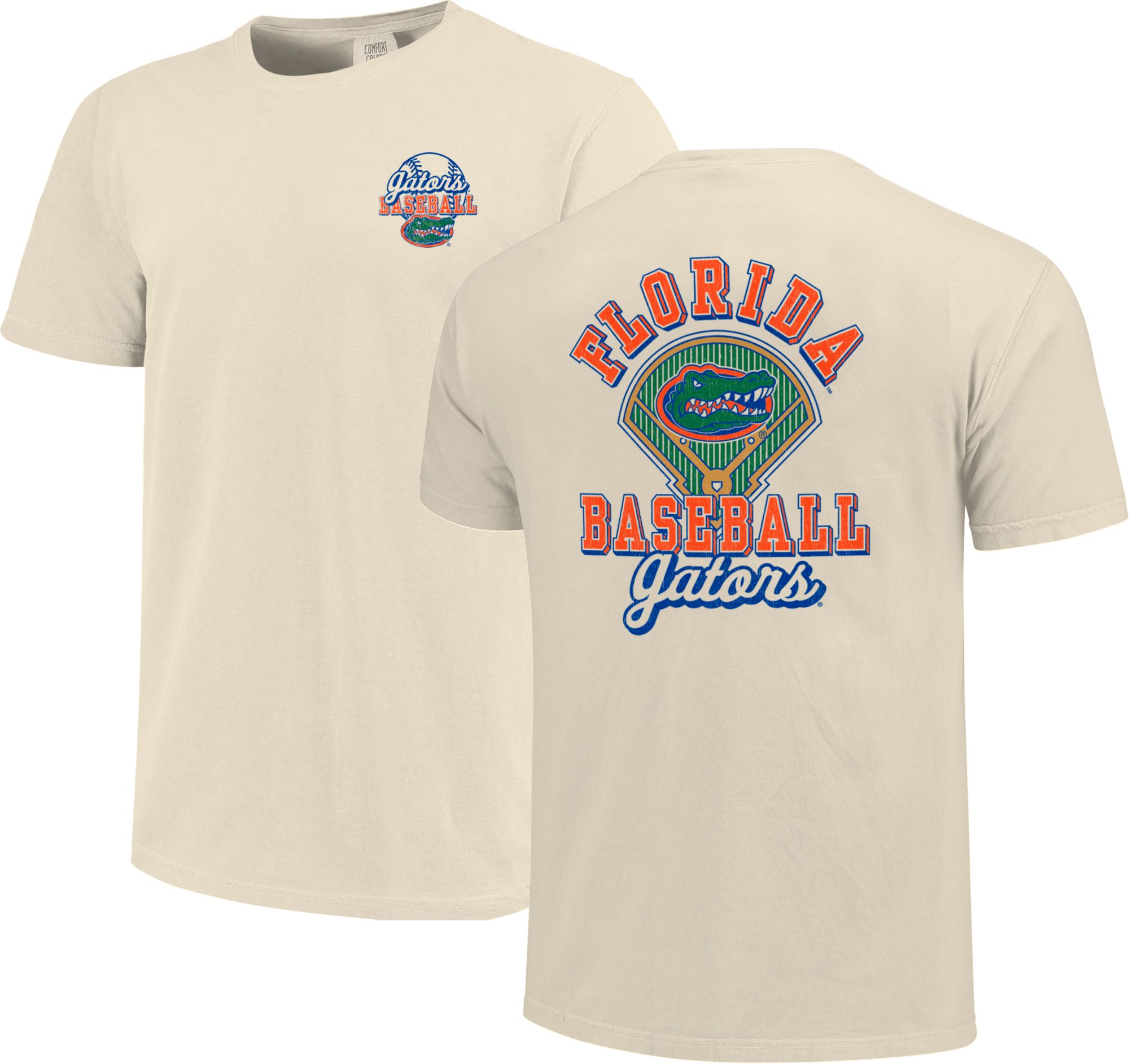 Image One Men's Florida Gators Ivory Baseball Field Block T-Shirt