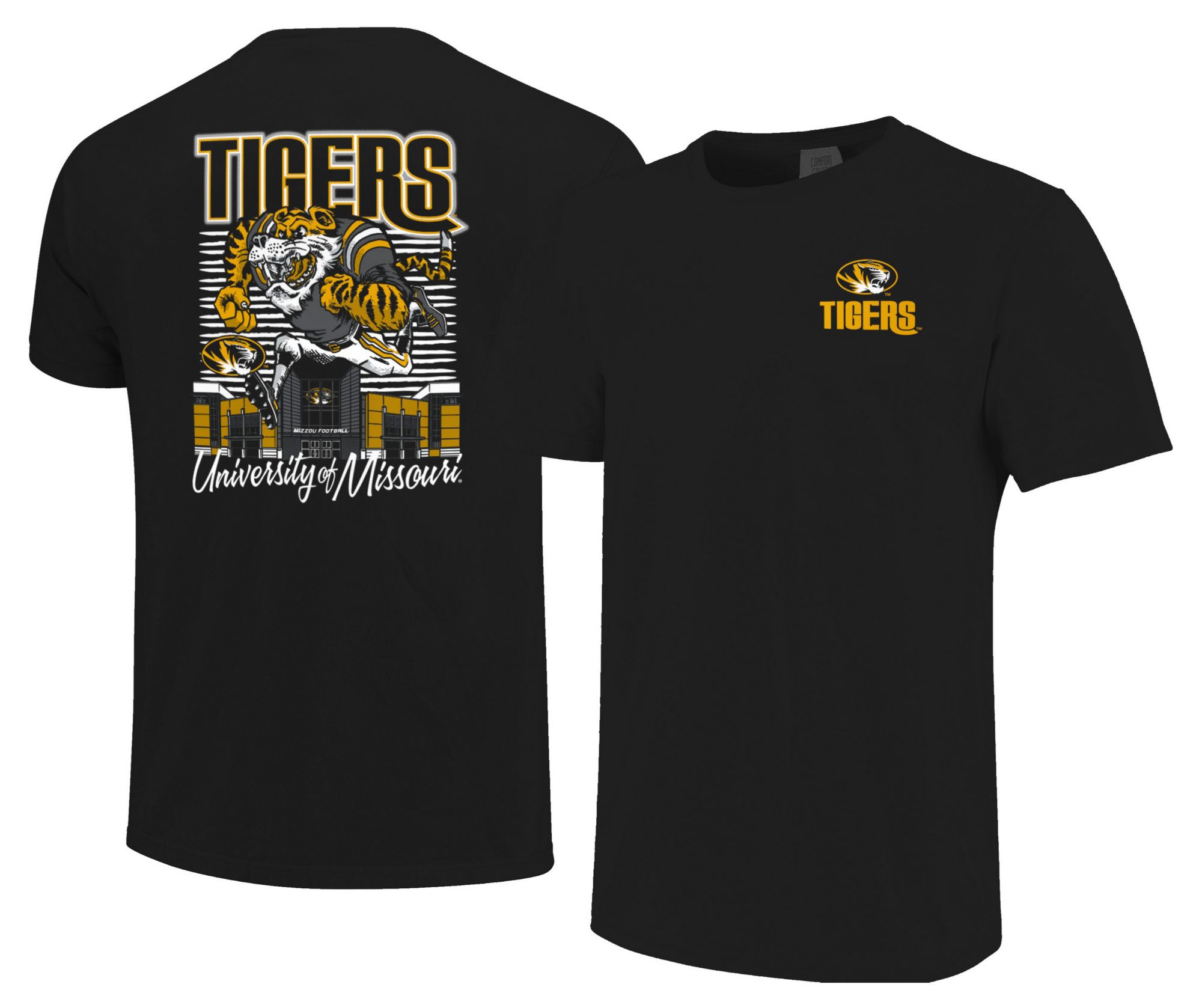 Image One Men's Missouri Tigers Black Drop Shadow T-Shirt