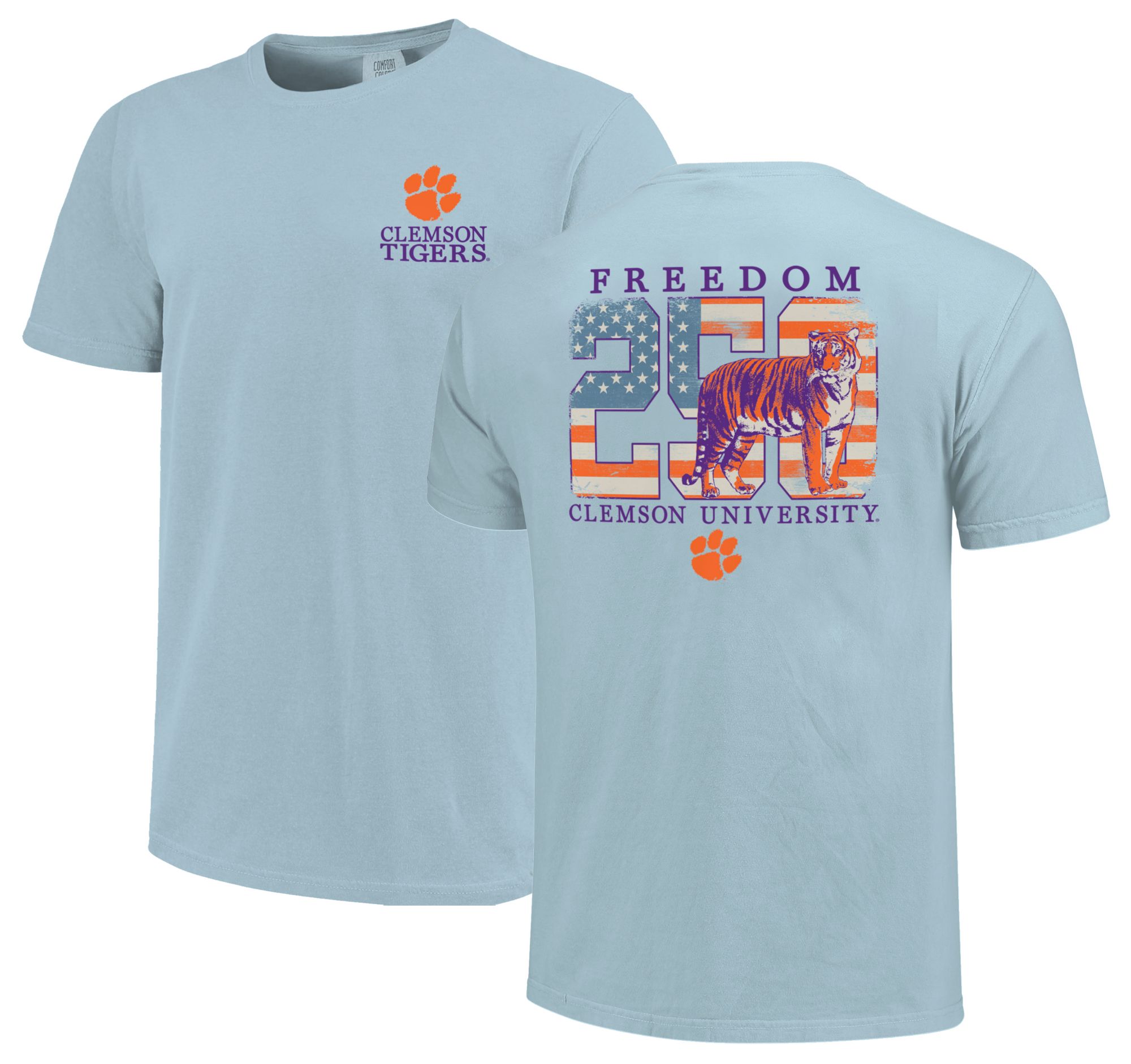 Image One Men's Clemson Tigers Chambray Mascot 250 T-Shirt