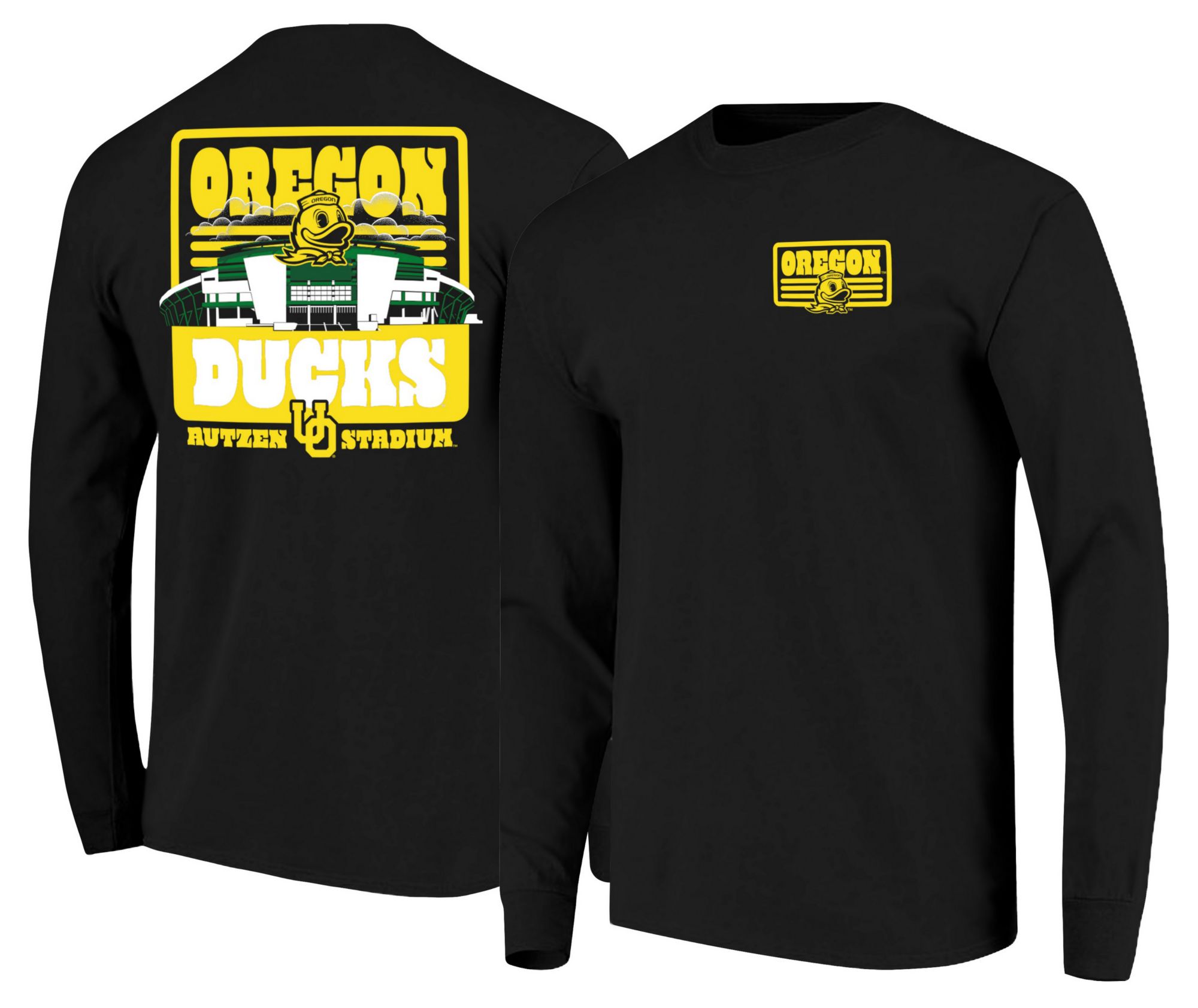 Image One Men's Oregon Black Stadium Grave Long Sleeve Shirt