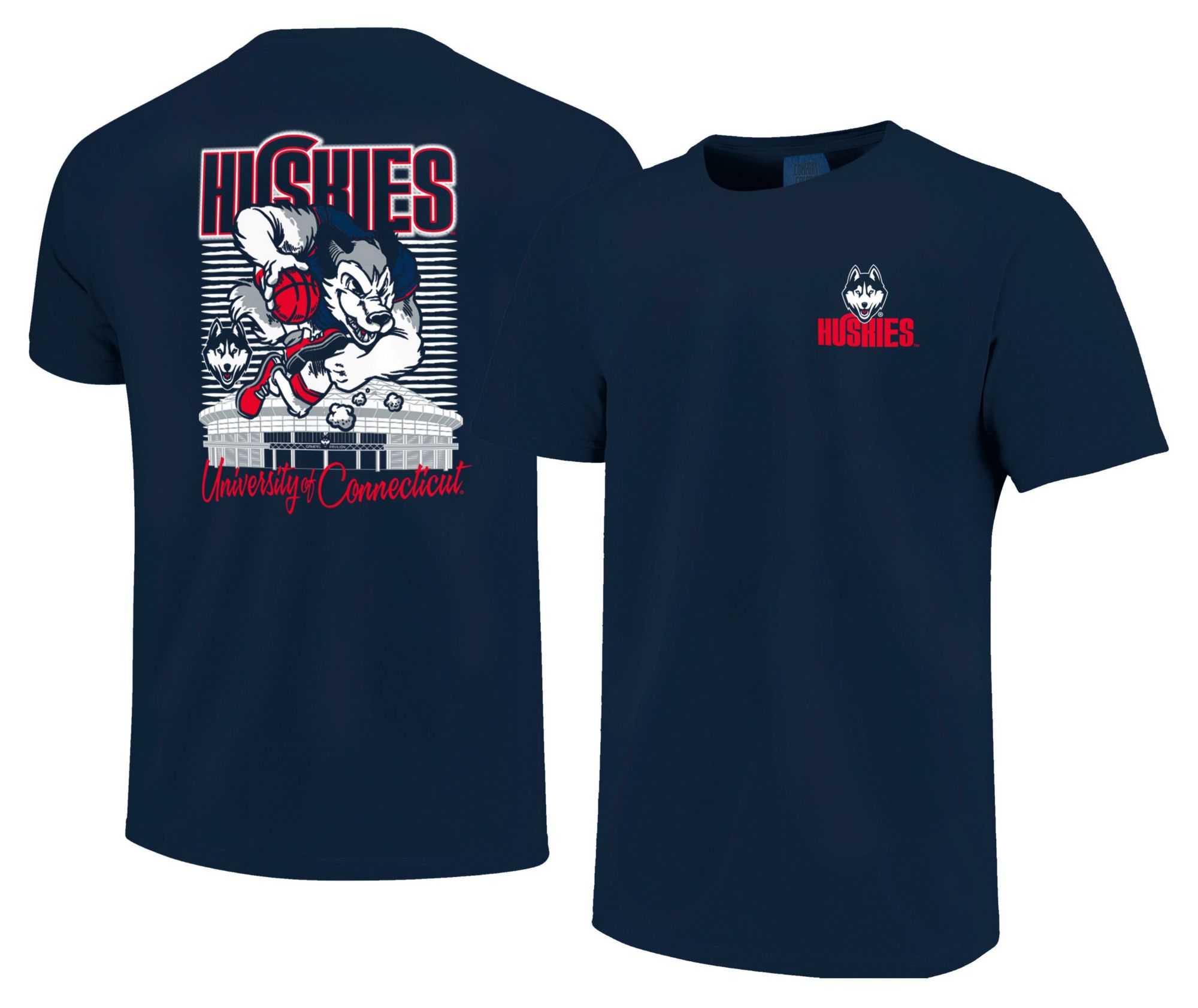 Image One Men's UConn Huskies True Navy Drop Shadow T-Shirt
