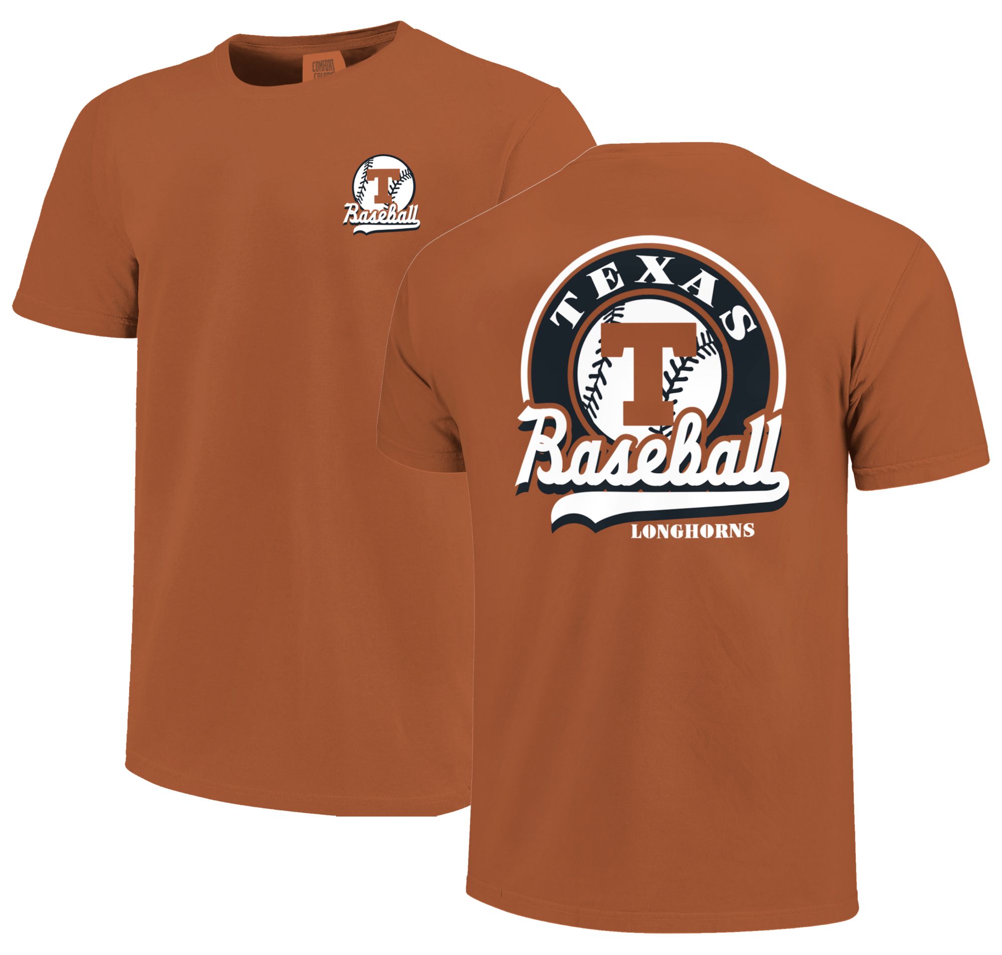 Image One Men's Texas Longhorns Yam Baseball Script T-Shirt
