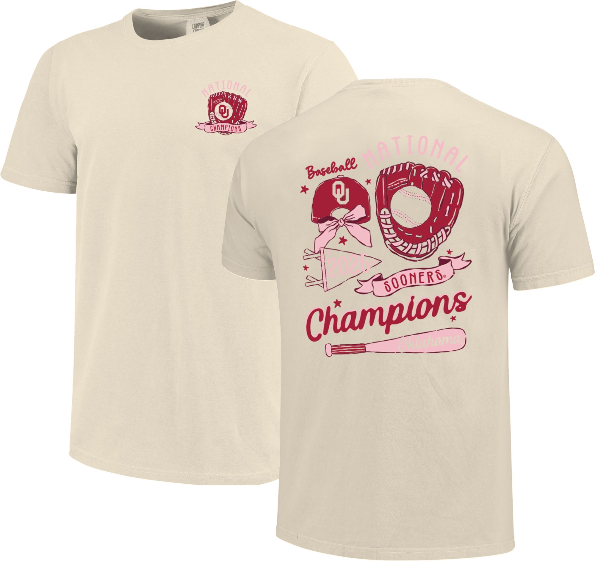 Image One Women's 2026 College World Series Baseball Champions Oklahoma Sooners T-Shirt
