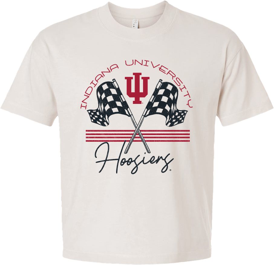 Image One Women's Indiana Hoosiers Porcelain Bike Race T-Shirt
