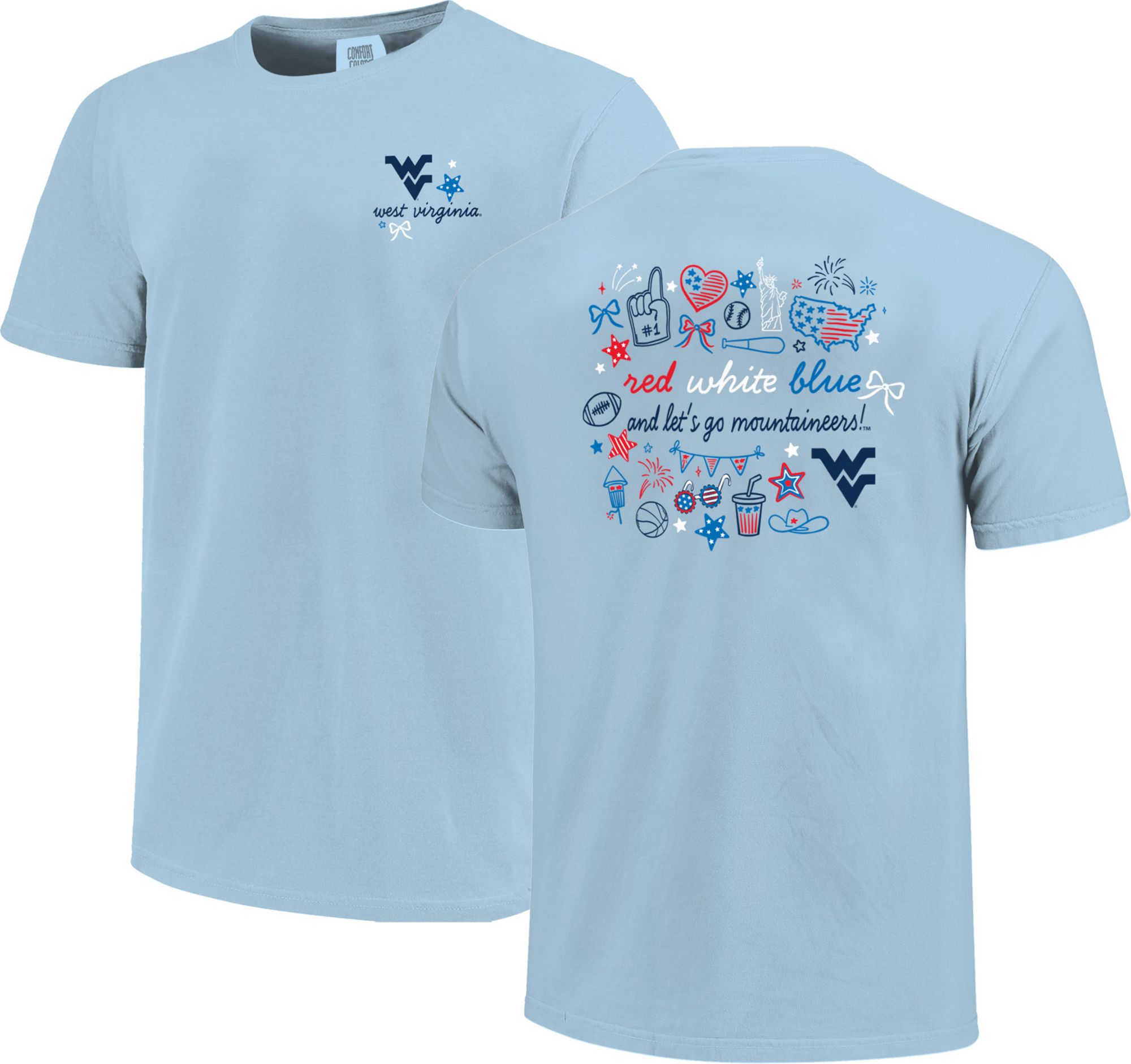 Image One Women's West Virginia Mountaineers Americana T-Shirt