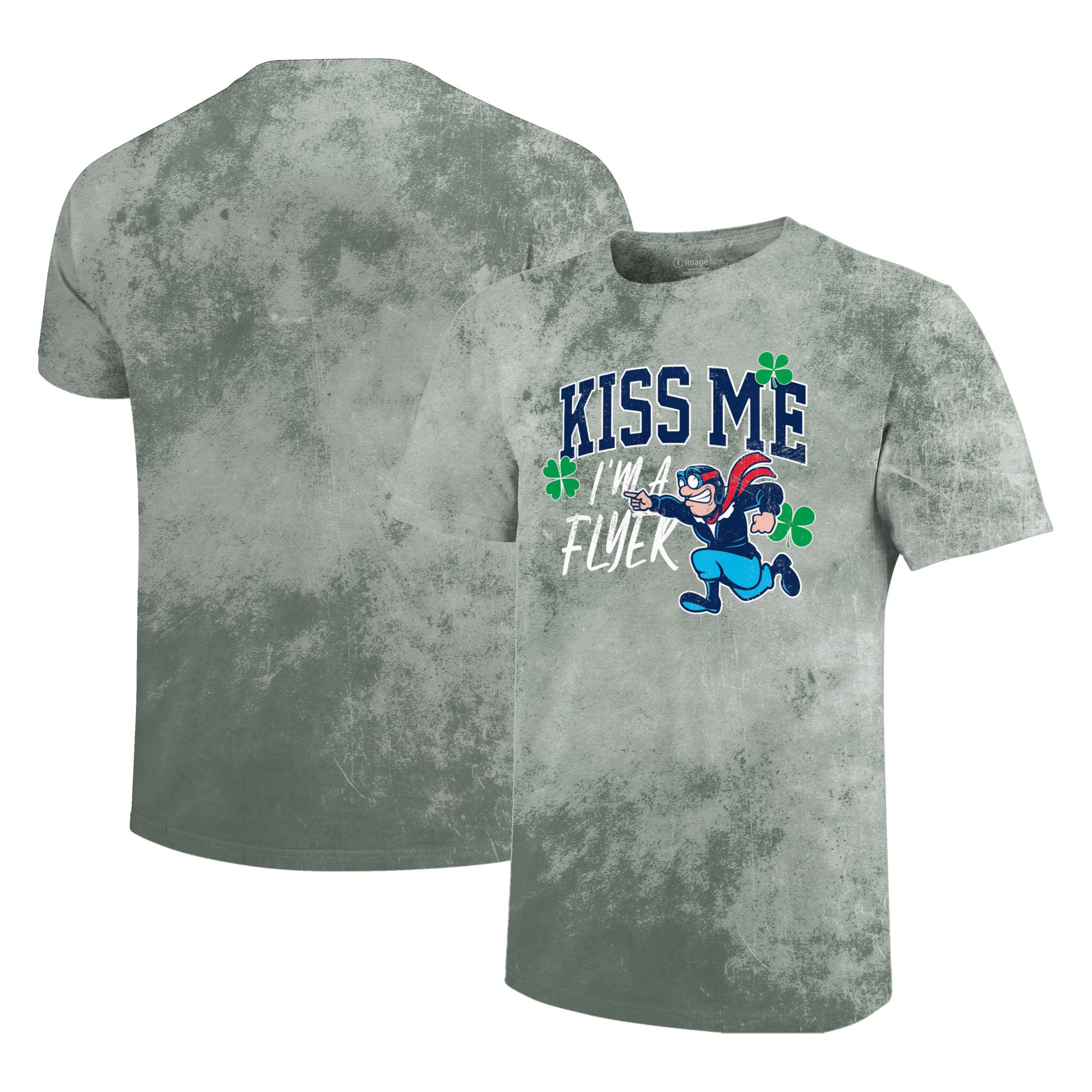 Image One Women's Dayton Flyers St. Patrick's Day Green Kiss Me T-Shirt
