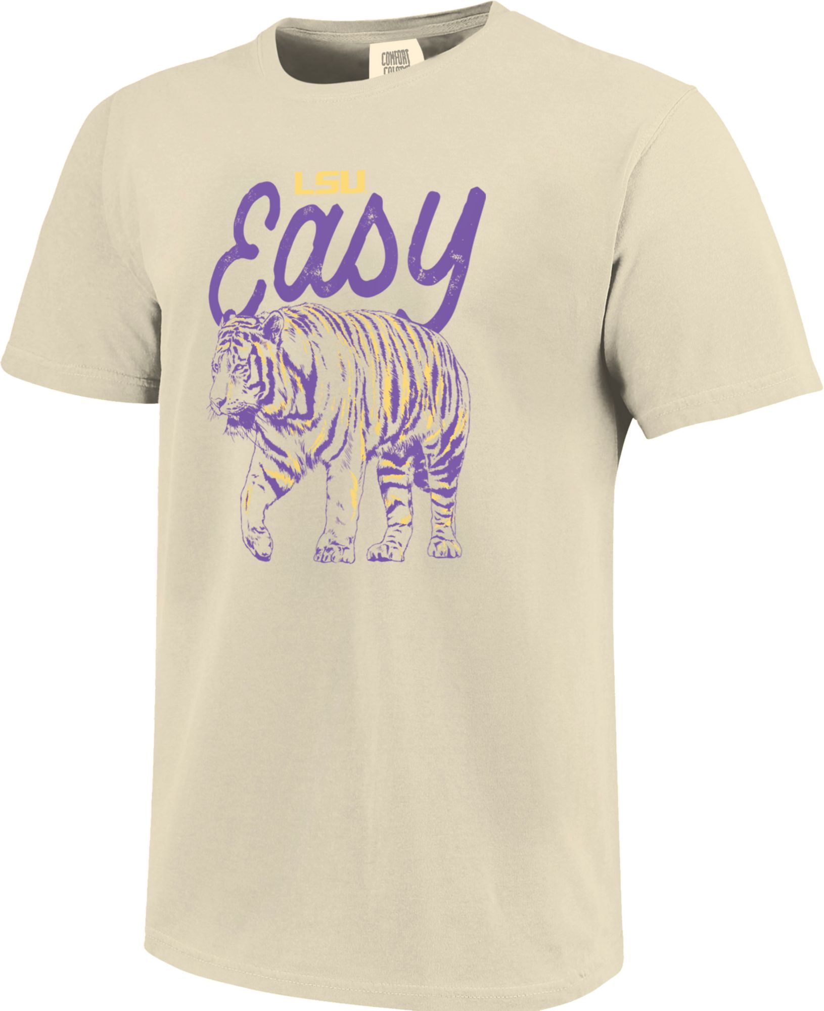 Image One Women's LSU Tigers Ivory Easy Tiger T-Shirt