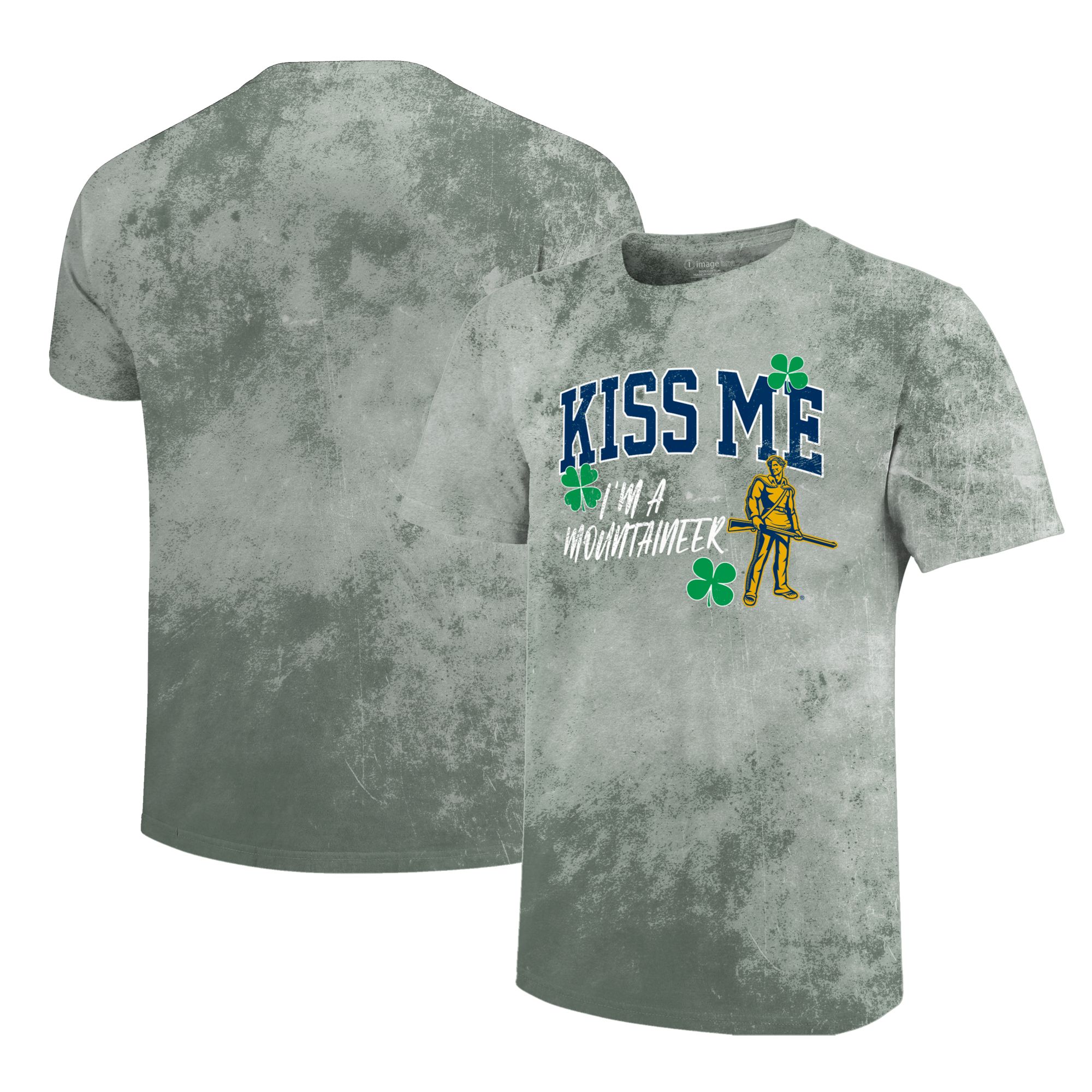 Image One Women's West Virginia Mountaineers St. Patrick's Day Green Kiss Me T-Shirt