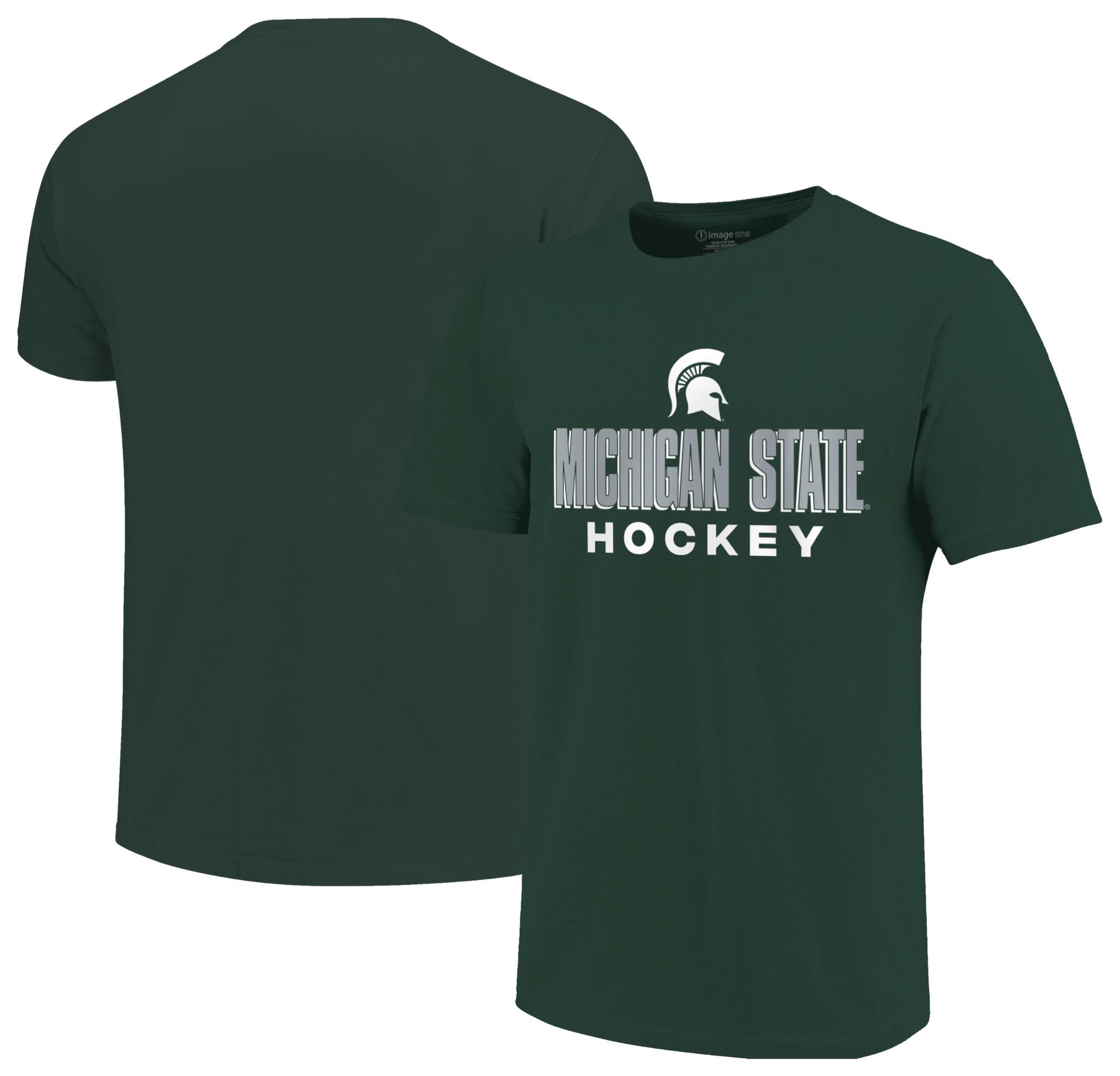 Image One Youth Michigan State Spartans Forest Hockey T-Shirt, Small, Green
