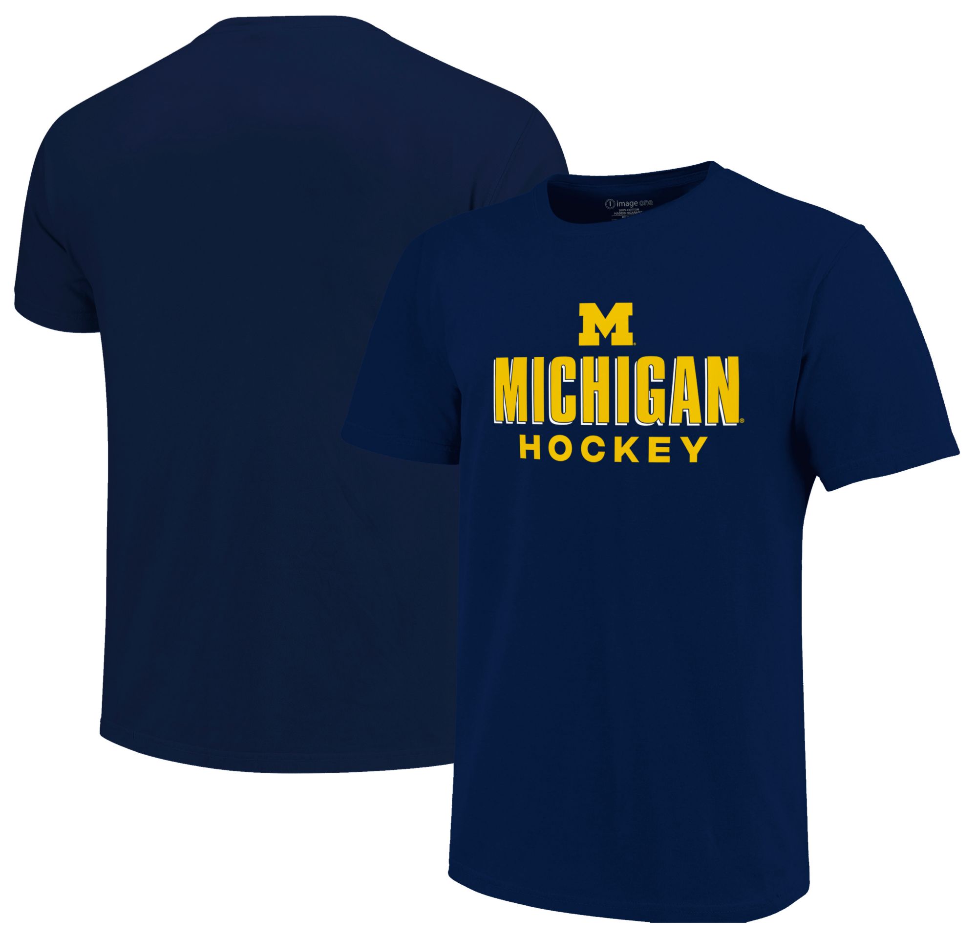 Image One Youth Michigan Wolverines Navy Hockey T-Shirt, Small, Blue