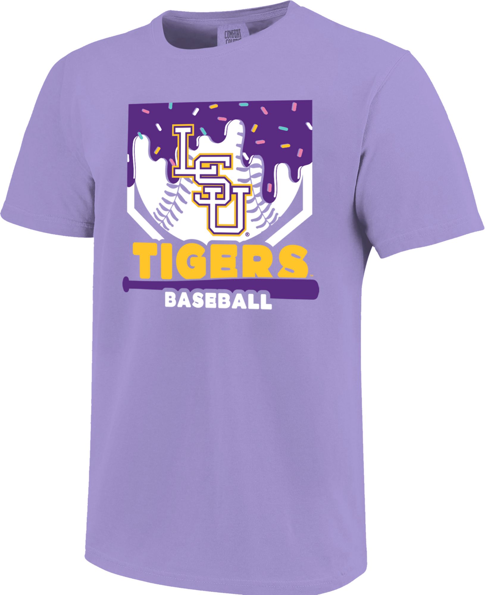 Image One Youth LSU Tigers Violet Home Plate Drip T-Shirt