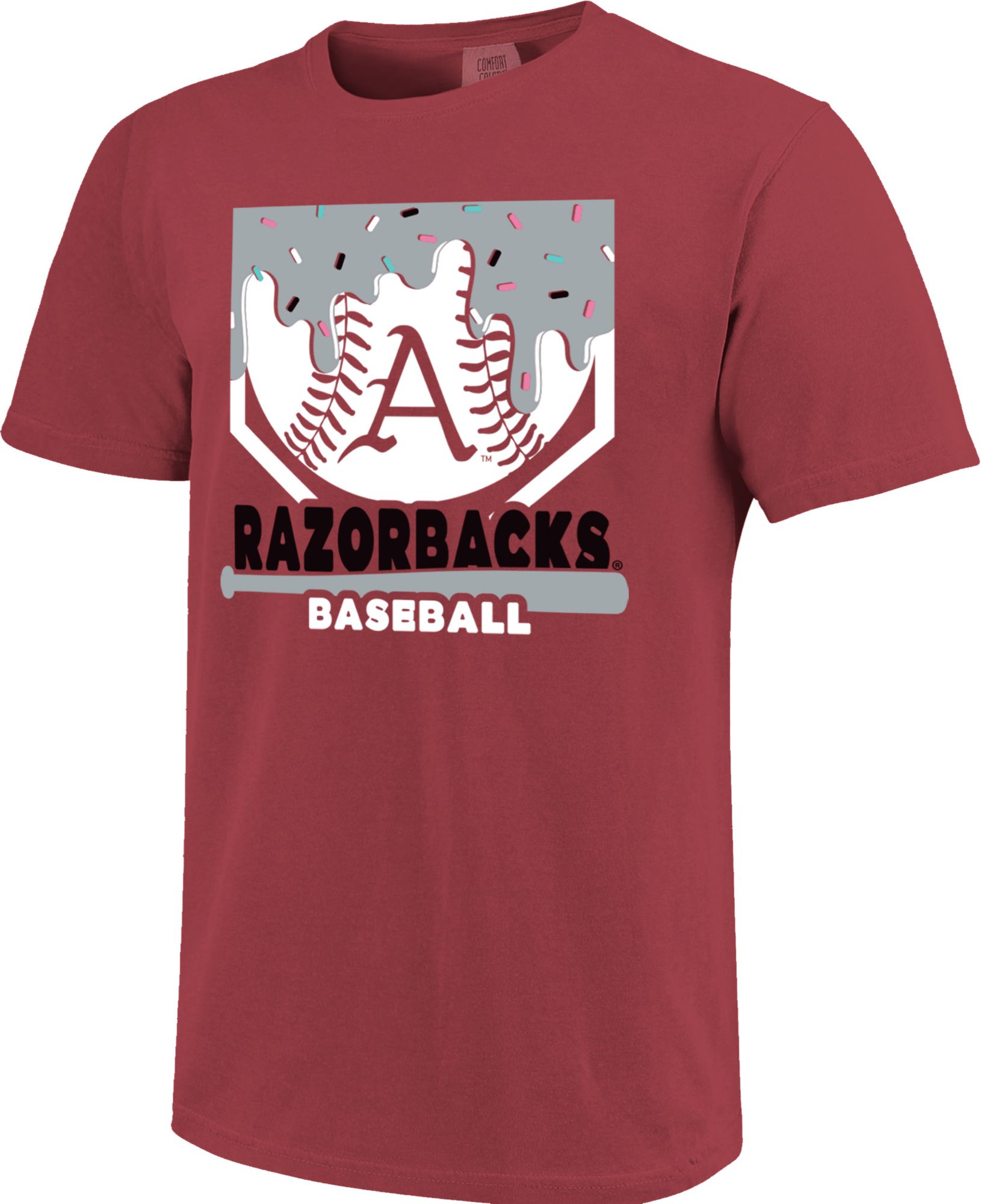 Image One Youth Arkansas Razorbacks Crimson Home Plate Drip T-Shirt