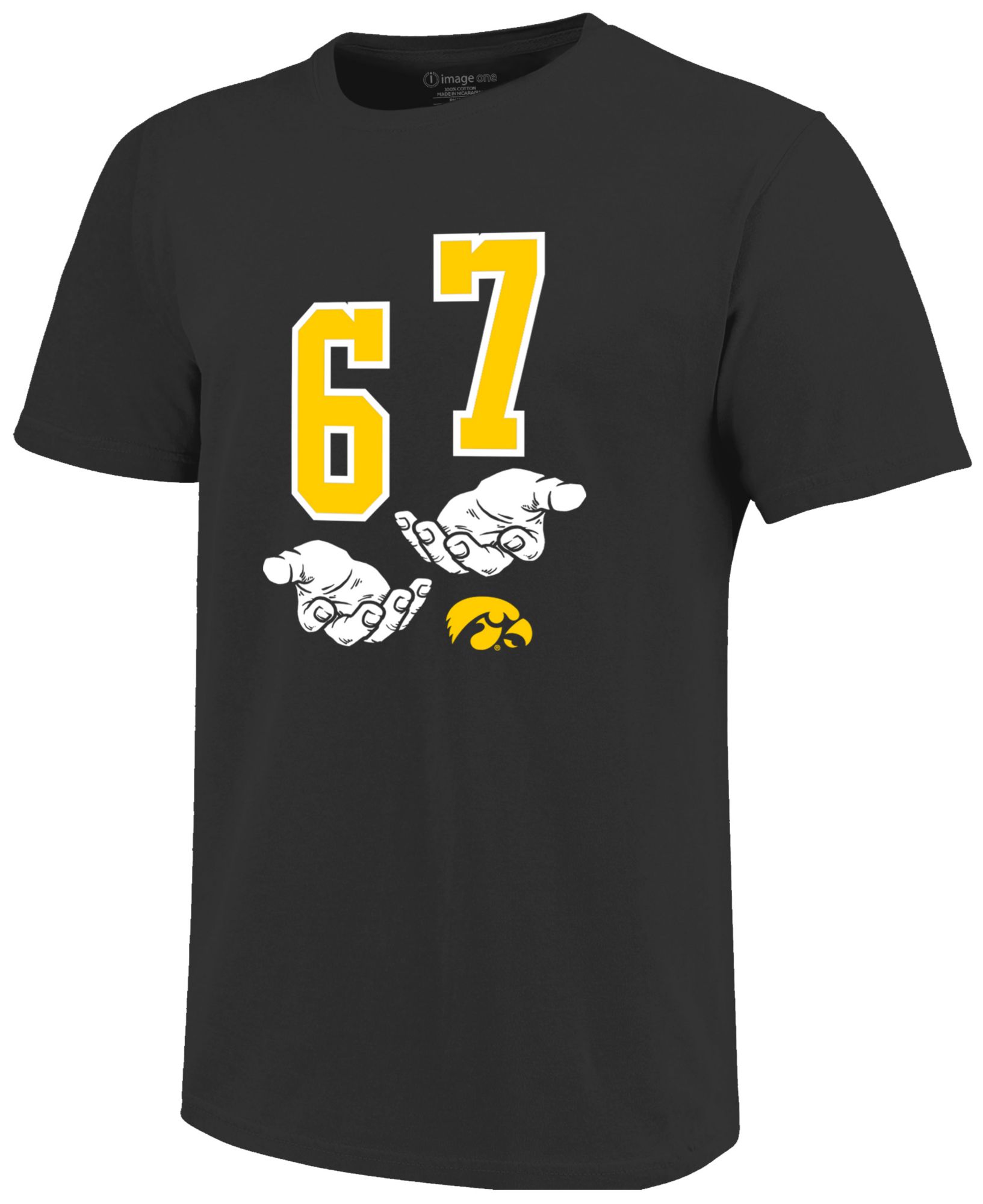 Image One Youth Iowa Hawkeyes Black Six Seven Hand T-Shirt