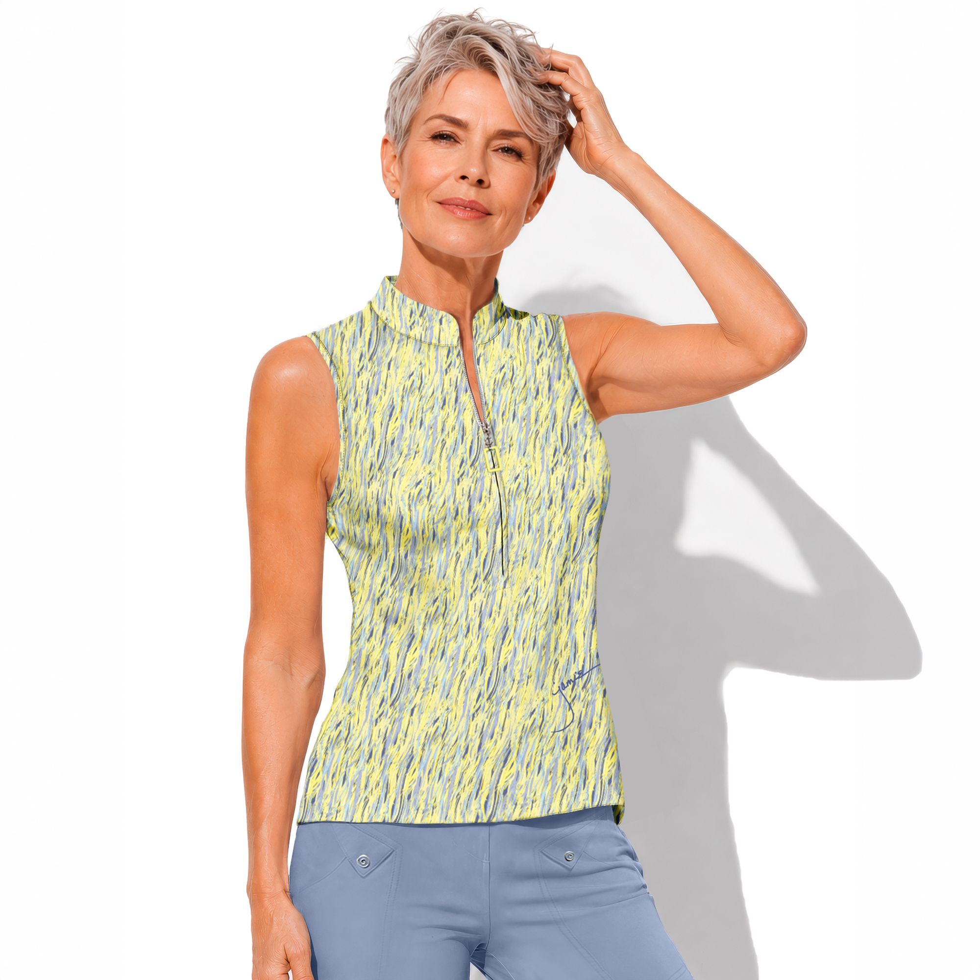 Jamie Sadock Women's Feathers Sleeveless Golf Polo