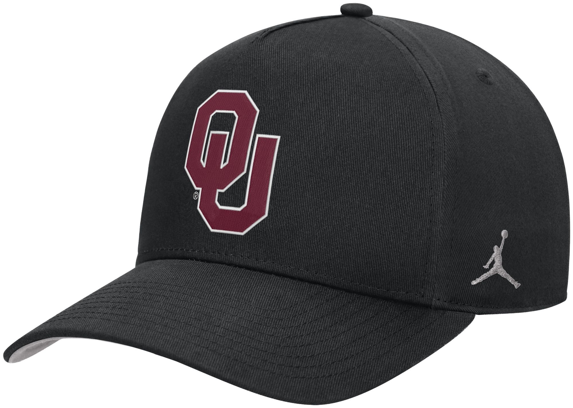 Jordan Adult Oklahoma Sooners Black Dri-Fit Rise A-Frame Adjustable Hat
