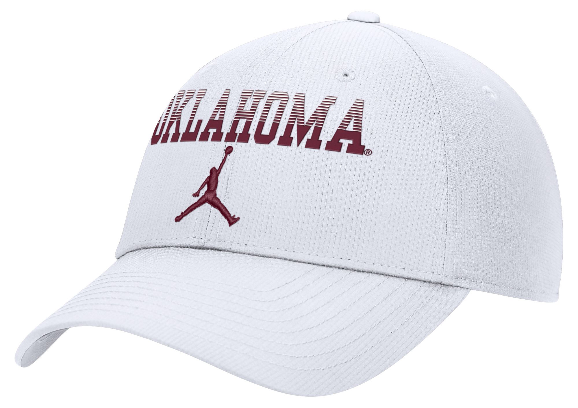 Jordan Adult Oklahoma Sooners White Dri-Fit Primetime Structured Adjustable Hat