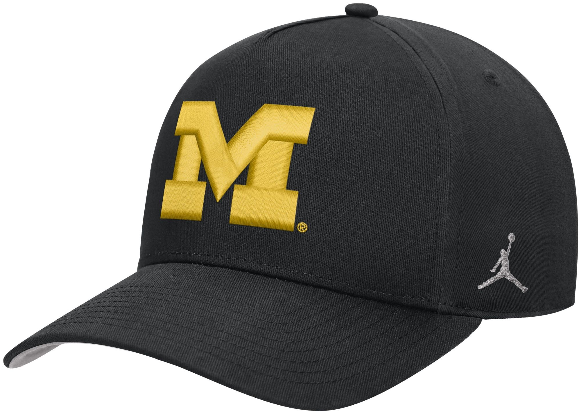 Jordan Adult Michigan Wolverines Black Dri-Fit Rise A-Frame Adjustable Hat
