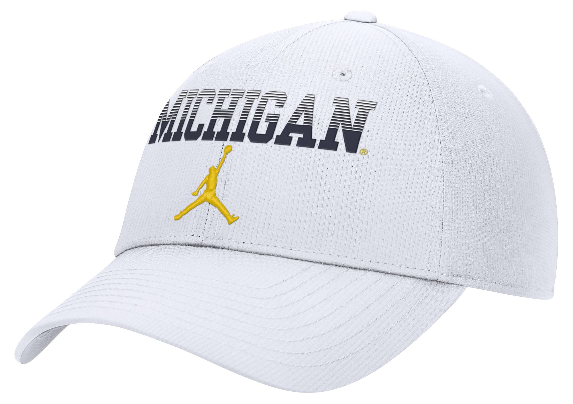 Jordan Adult Michigan Wolverines White Dri-Fit Primetime Structured Adjustable Hat