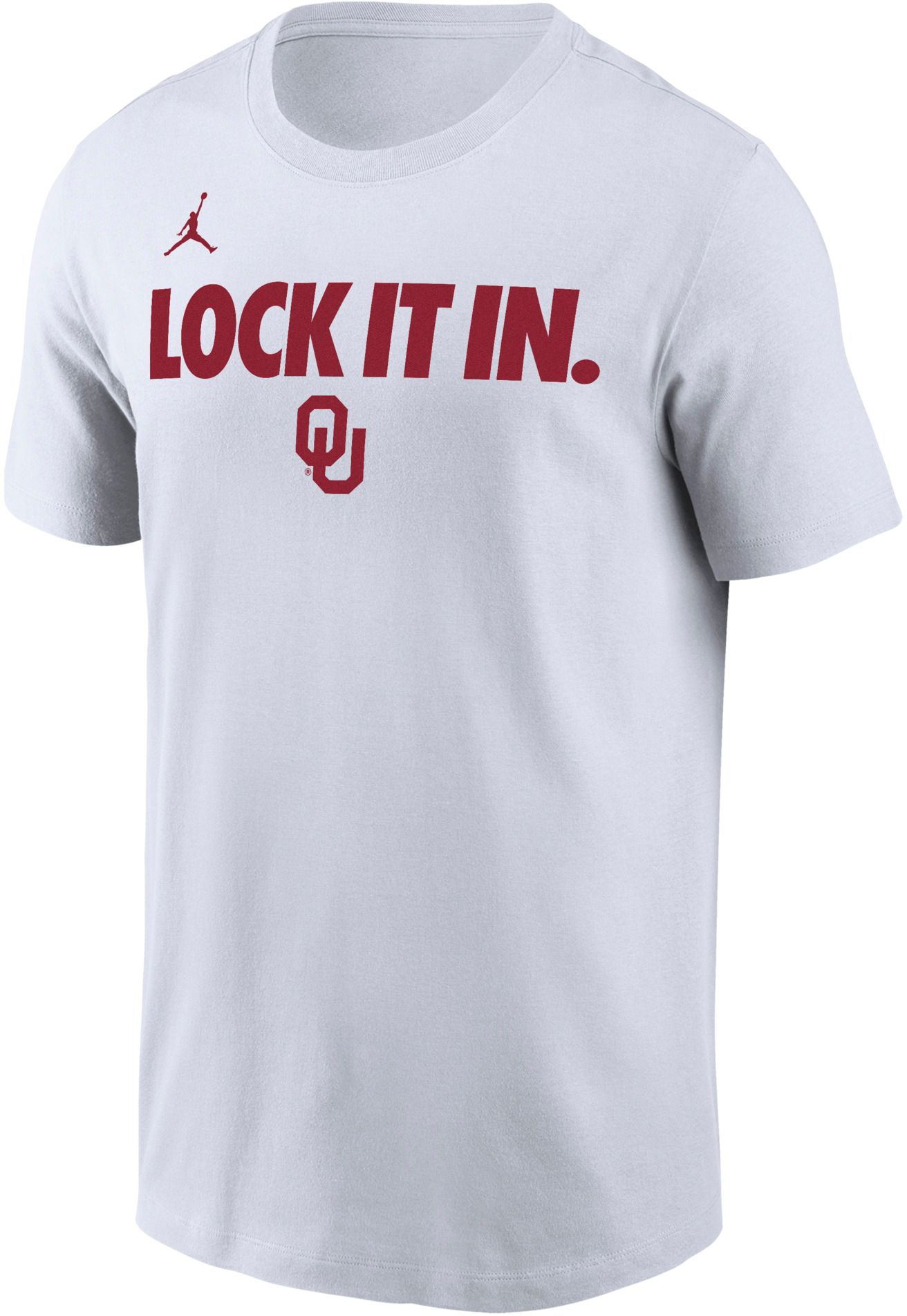 Jordan Adult Oklahoma Sooners 'Lock It In.' White Bench T-Shirt