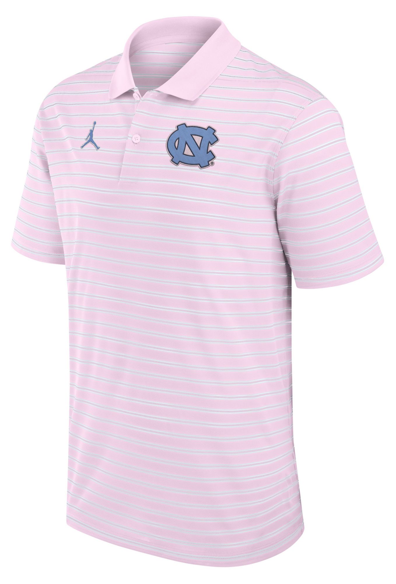 Jordan Men's North Carolina Tar Heels Pink Country Club Striped Polo