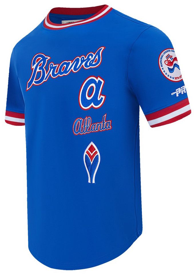Pro Standard Men's Atlanta Braves Royal Retro Classic Double Knit T-Shirt
