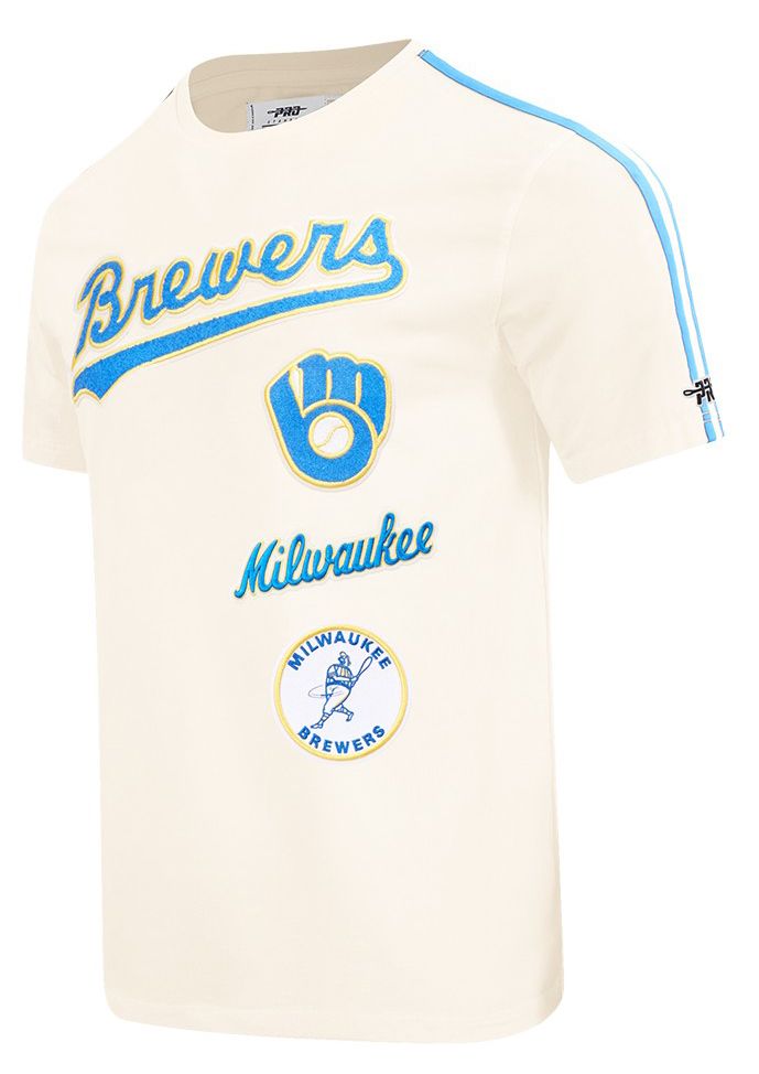 Pro Standard Men's Milwaukee Brewers Cream Retro Classic T-Shirt