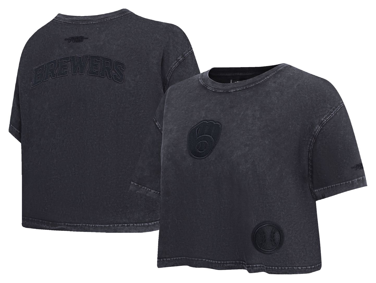 Pro Standard Women's Milwaukee Brewers Black Washed Classic T-Shirt