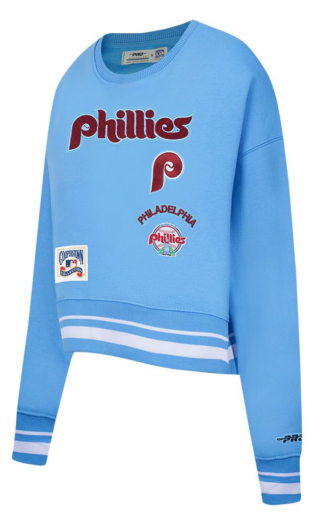 Pro Standard Women's Philadelphia Phillies Blue Logo Fleece Crewneck Sweatshirt
