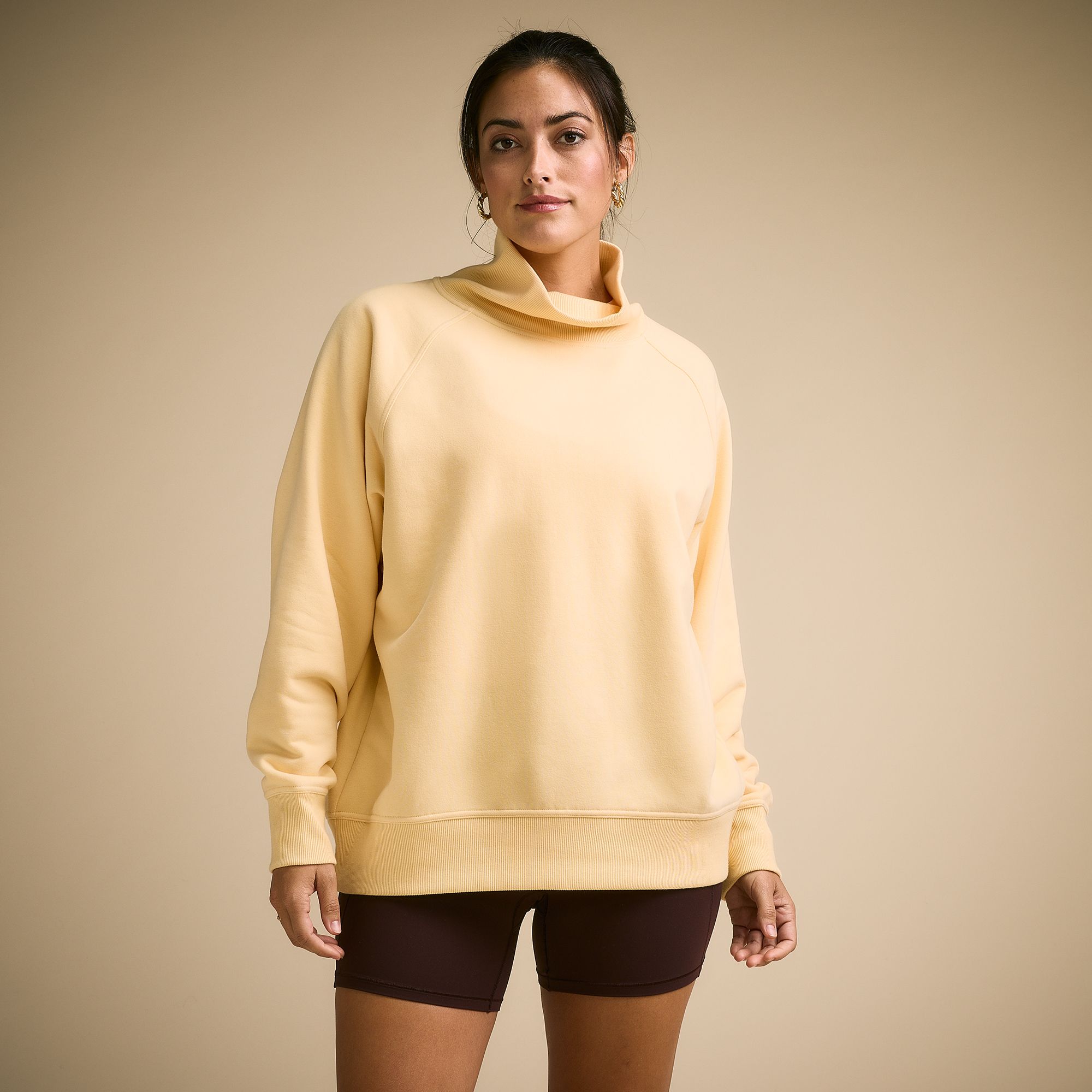 CALIA Women's Washed Cotton Funnel Neck Tunic