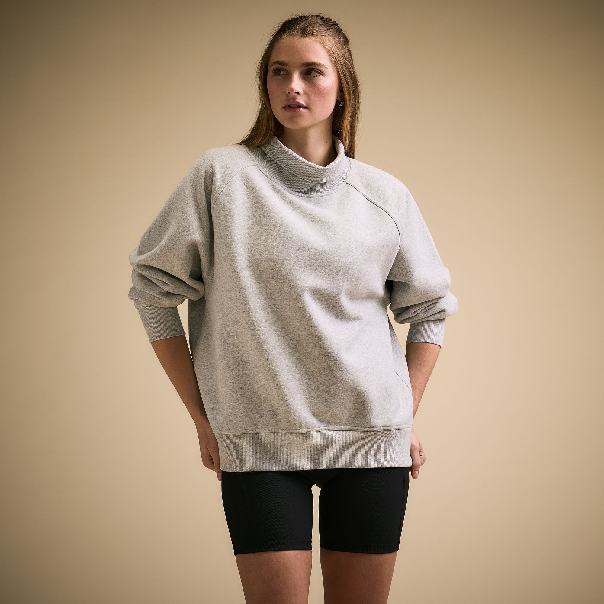 CALIA Women's Cotton Funnel Neck Tunic