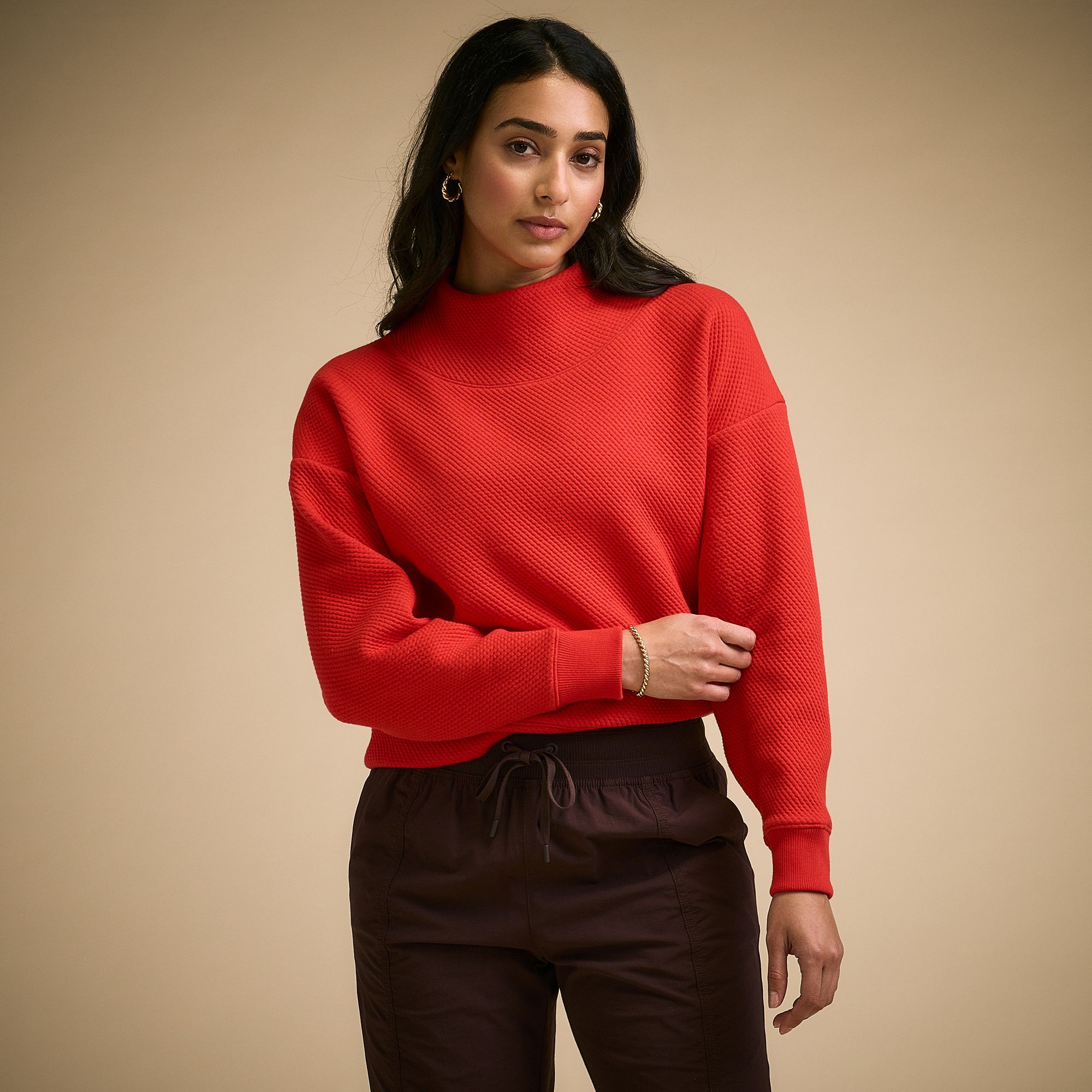 CALIA Women's Elevate Funnel Neck, XXL, Candy Red